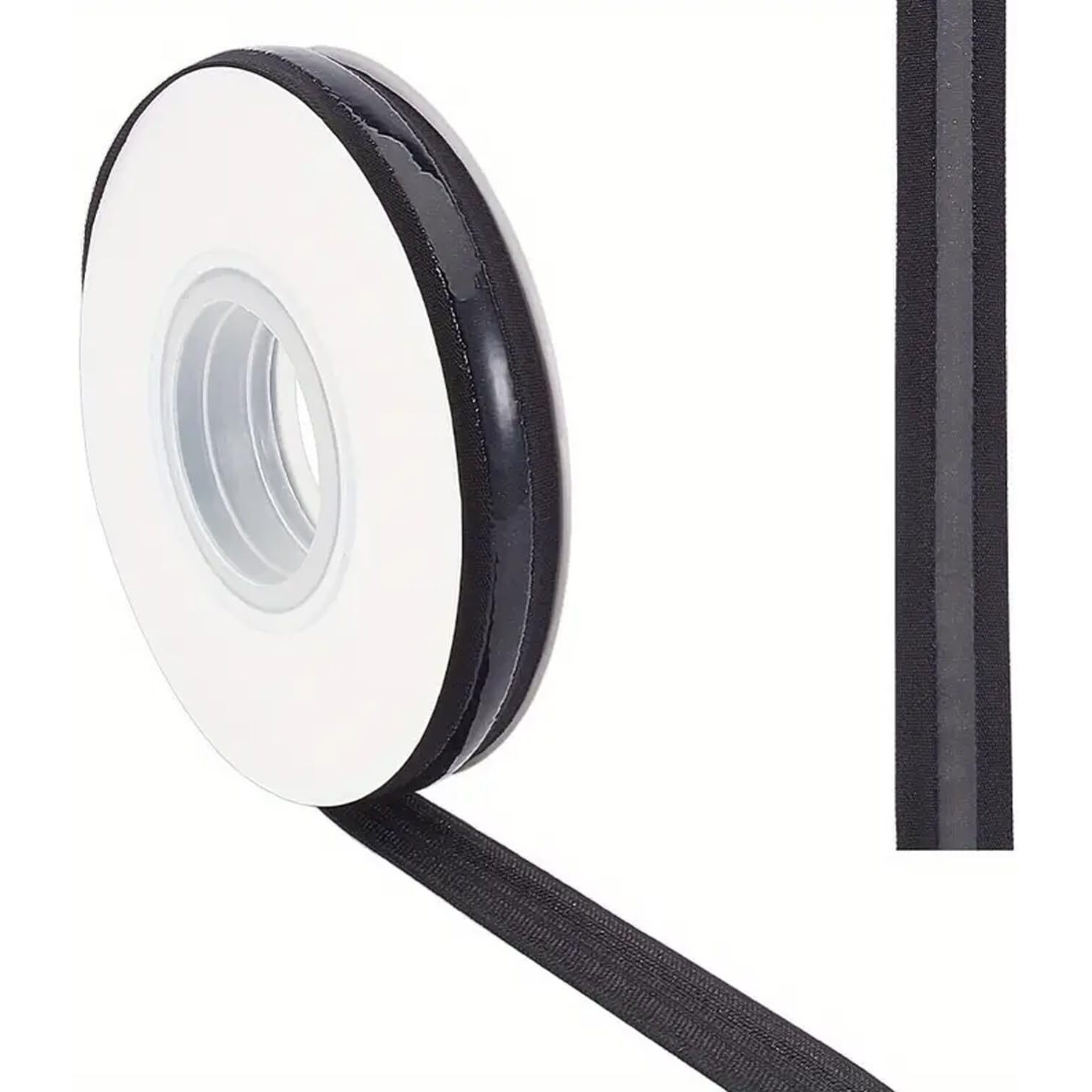 Aakriti Silicone Gel Elastic Stretchy Silicone Elastic Tape 10Mm Wide Non-Slip Gripper Elastic Cord For Underwear, Bra, Lingerie, Handcrafts, Bags, Belts, Shoes, Garments - Black 10 Metres