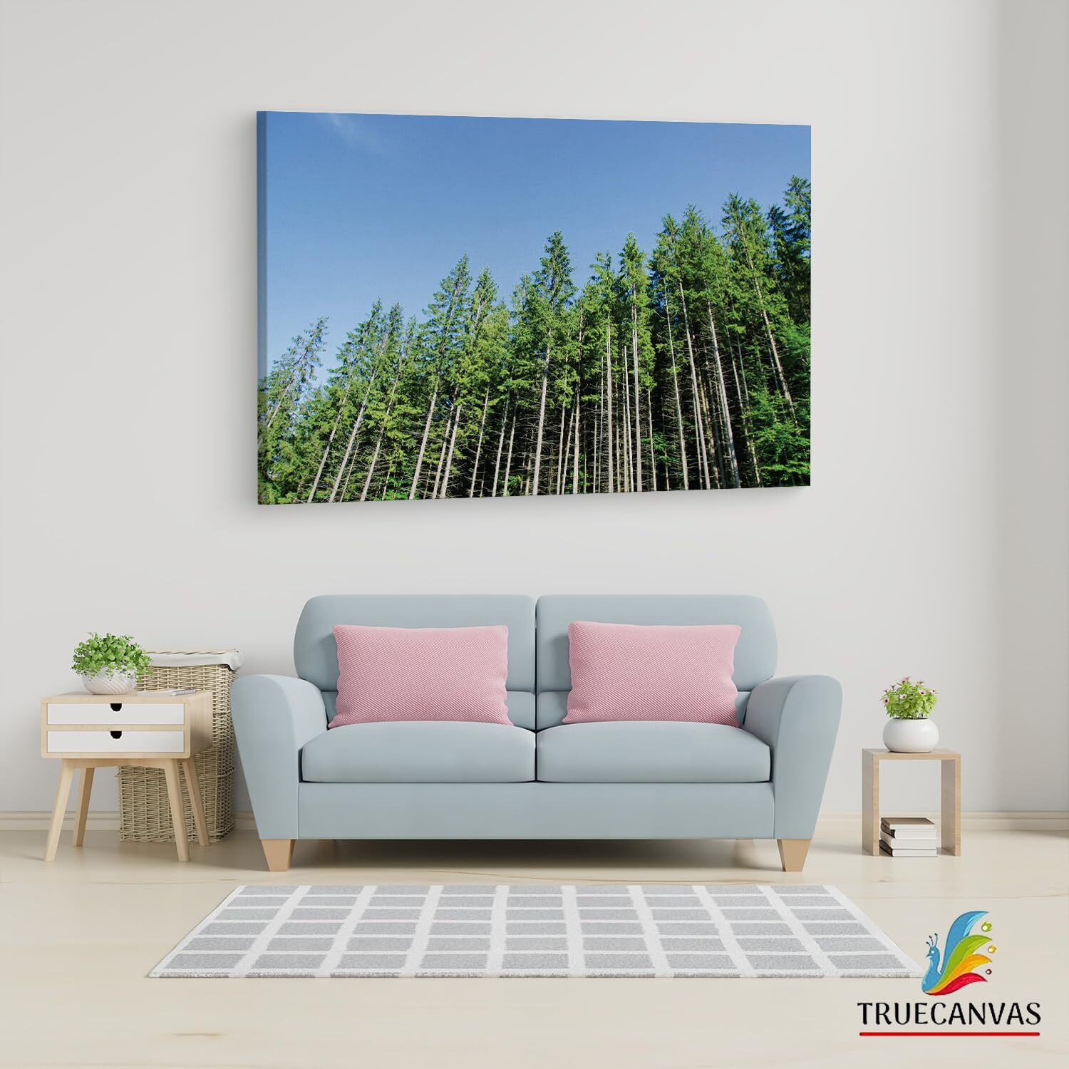 Truecanvas Pine Tree, Wooden Framed Canvas Paintings For Living Room | Bedroom | Office | Gallery | Ready Wall Mount Canvas Wall Art Painting | Size - 12 X 18In, Ct0859