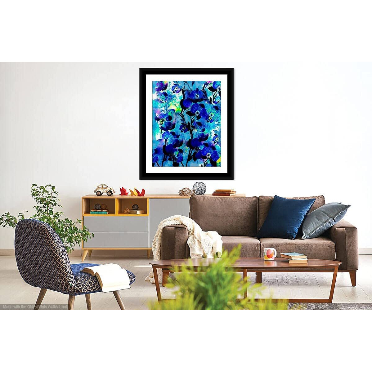 Shsworks Orchid Flowers Framed Digital Reprint Wall Art Canvas Painting Signed By Artist - Copyright Protected Artwork (Multicolour, 20X23 Inch)