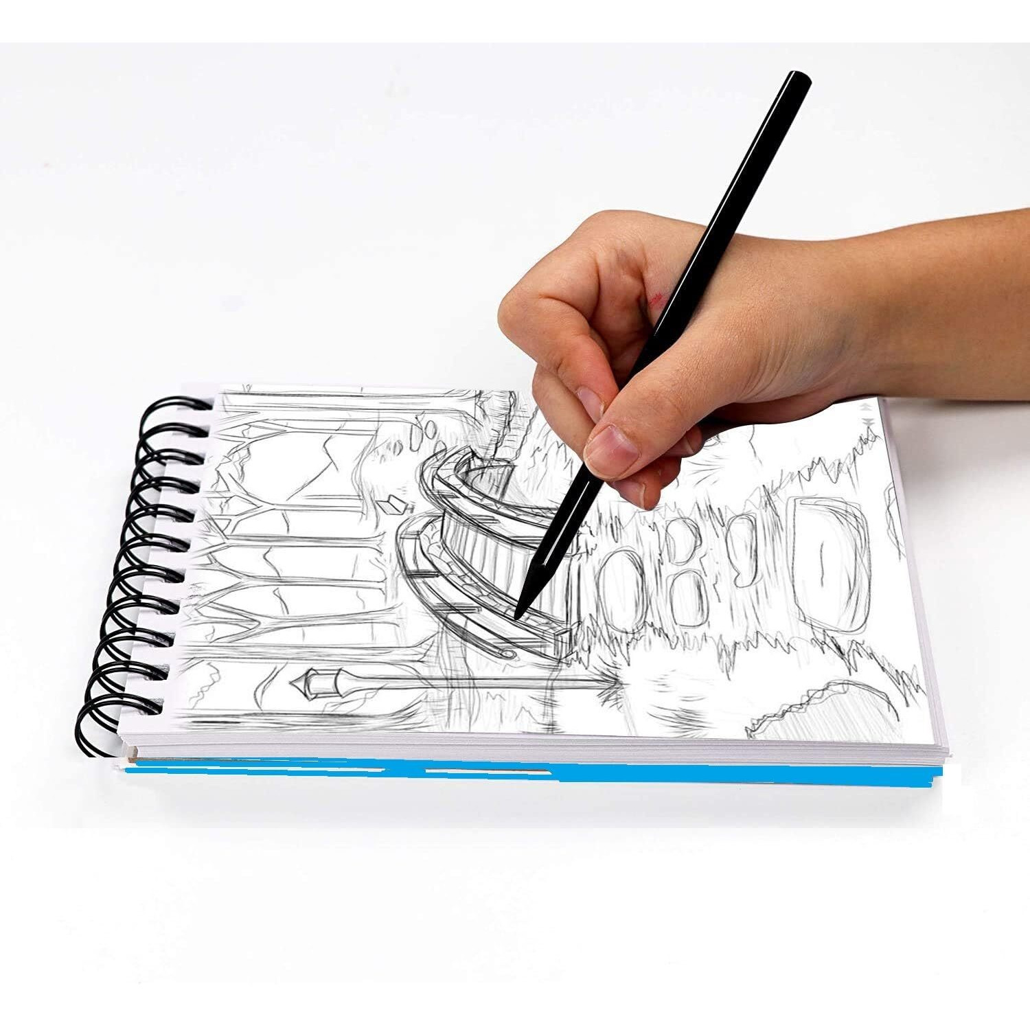 Corslet A5 Sketch Book 50 Sheets 100 Pages Drawing Book Spiral-Bound, Mini Size Art Book Professional-Grade Sheets Sketchbook Compatible With A Range Of Art Material (A5, Set Of 2)
