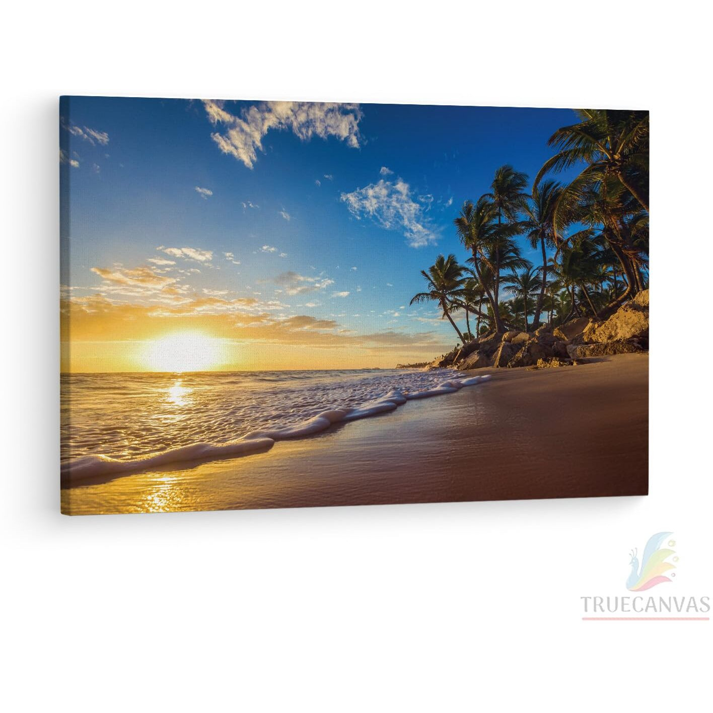 Truecanvas Landscape Of Paradise, Wooden Framed Canvas Paintings For Living Room | Bedroom | Office | Gallery | Ready Wall Mount Canvas Wall Art Painting | Size - 12 X 18In, Ct0621