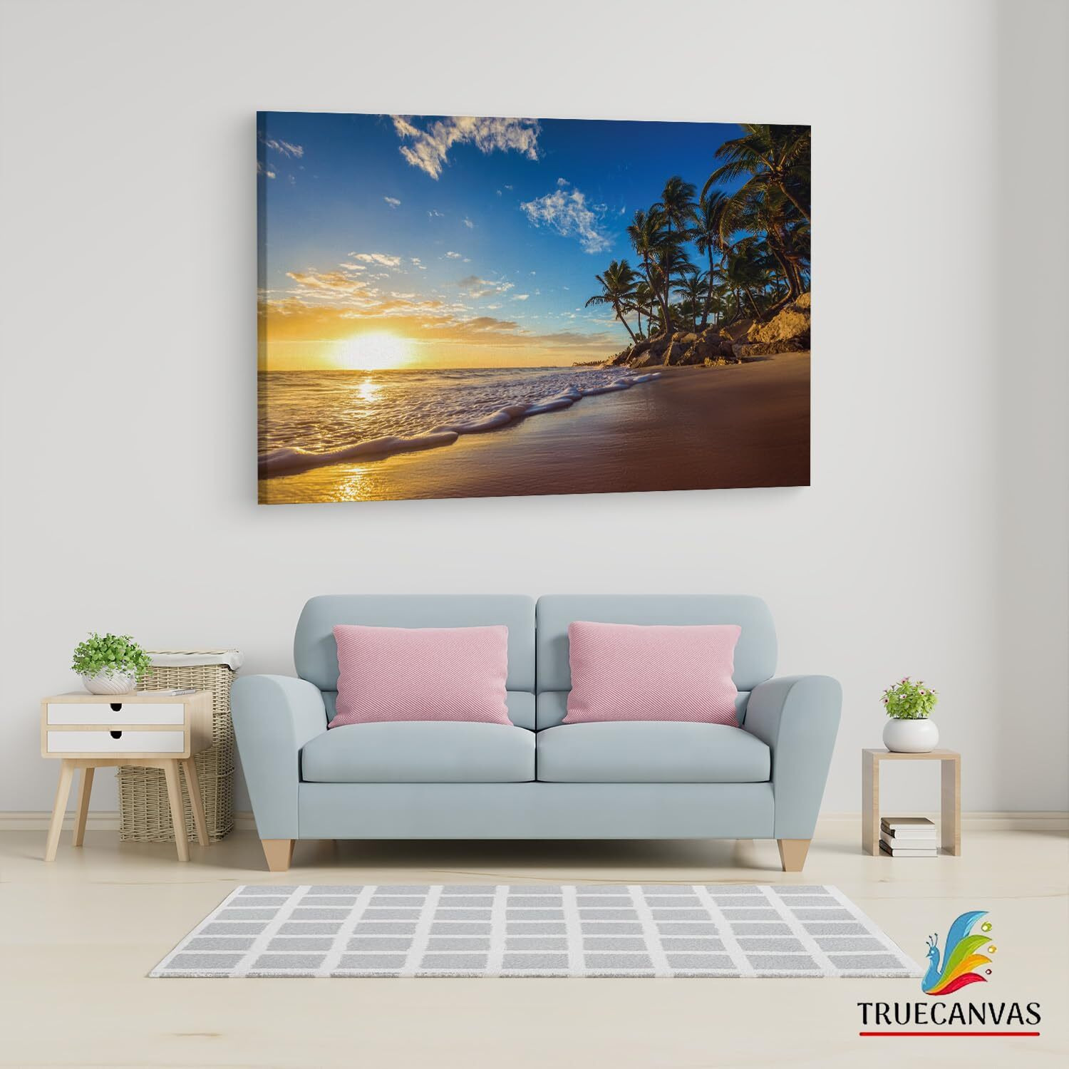 Truecanvas Landscape Of Paradise, Wooden Framed Canvas Paintings For Living Room | Bedroom | Office | Gallery | Ready Wall Mount Canvas Wall Art Painting | Size - 12 X 18In, Ct0621
