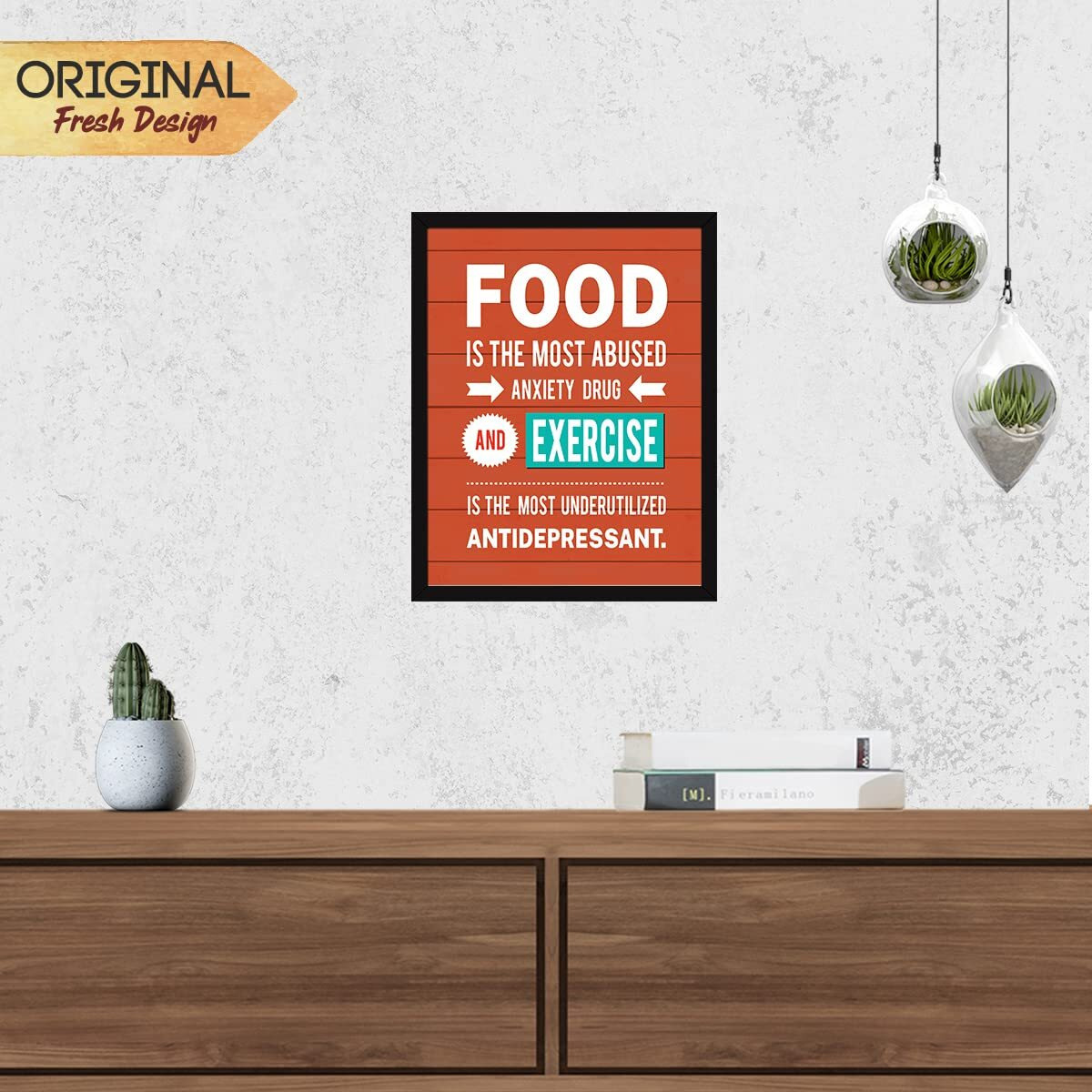 Chaka Chaundh- Health Quotes Wall Frames Decoration - Health Motivation Wall Poster For Diagnostic Center, Path Lab & Hospitals - (14 X 11 Inches) (Food Is The Most - Red)