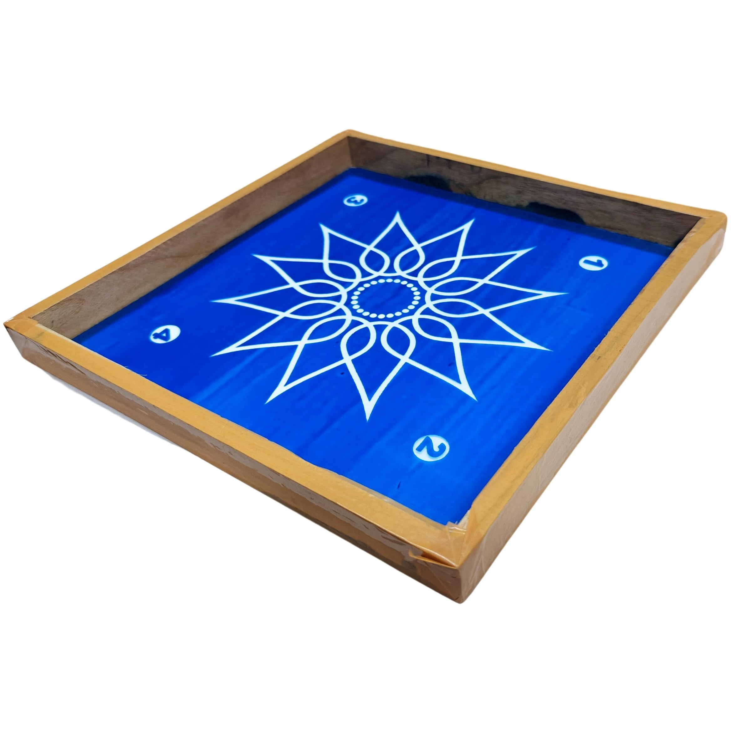 Anciently Lotus Flower Padi Kolam Rangoli Stencil Wooden, Rangoli Sacha Wooden, 1 Piece (10X10 Inches)