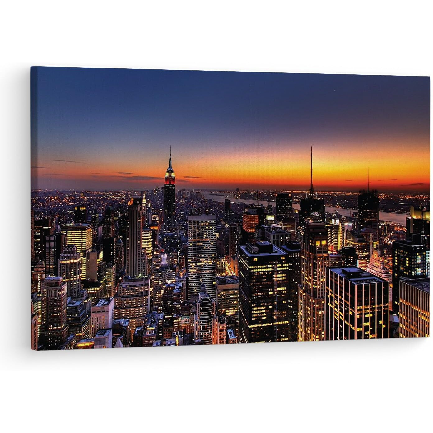 Truecanvas New York Skyline, Wooden Framed Canvas Paintings For Living Room | Bedroom | Office | Gallery | Ready Wall Mount Canvas Wall Art Painting | Size - 12 X 18In, Ct0311