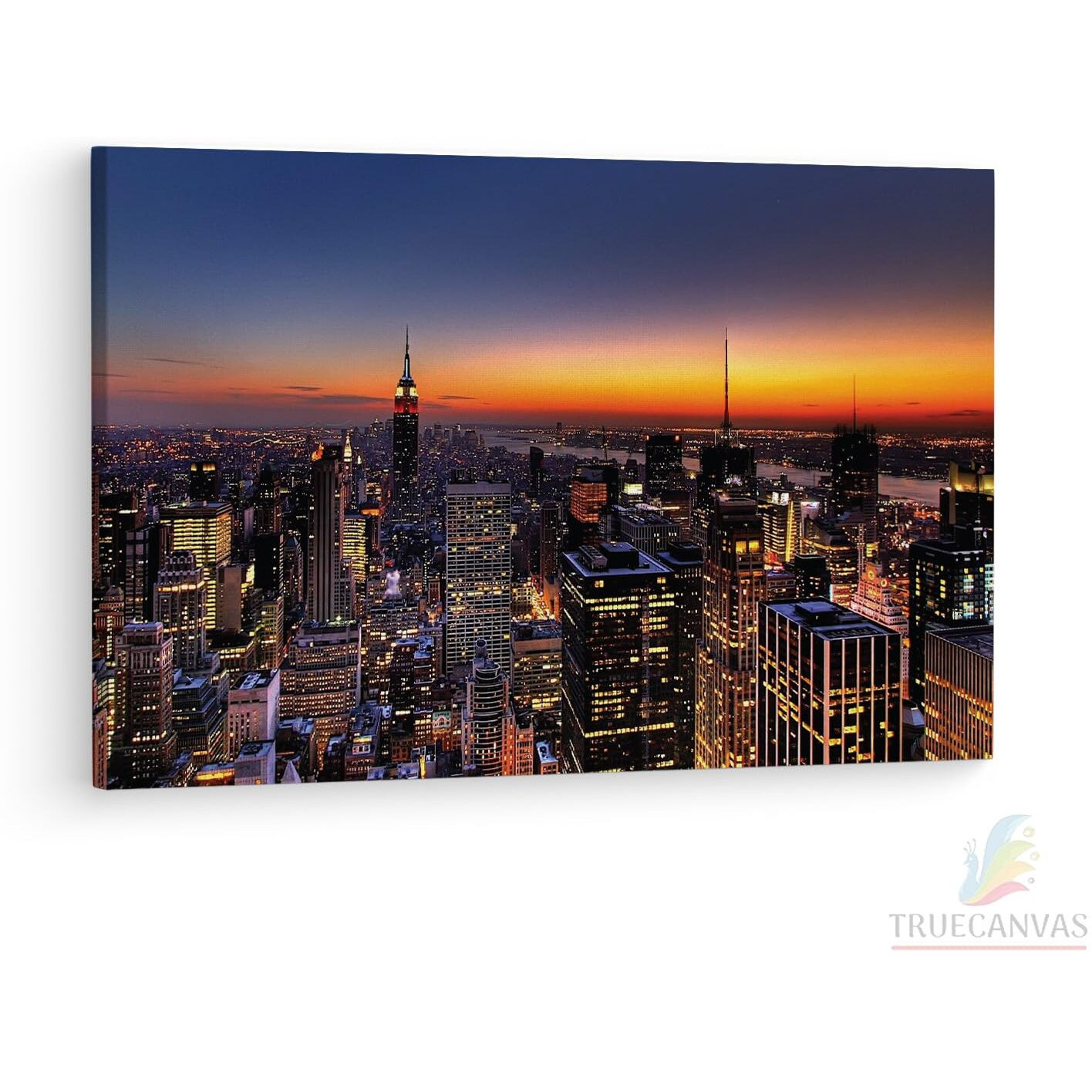 Truecanvas New York Skyline, Wooden Framed Canvas Paintings For Living Room | Bedroom | Office | Gallery | Ready Wall Mount Canvas Wall Art Painting | Size - 12 X 18In, Ct0311