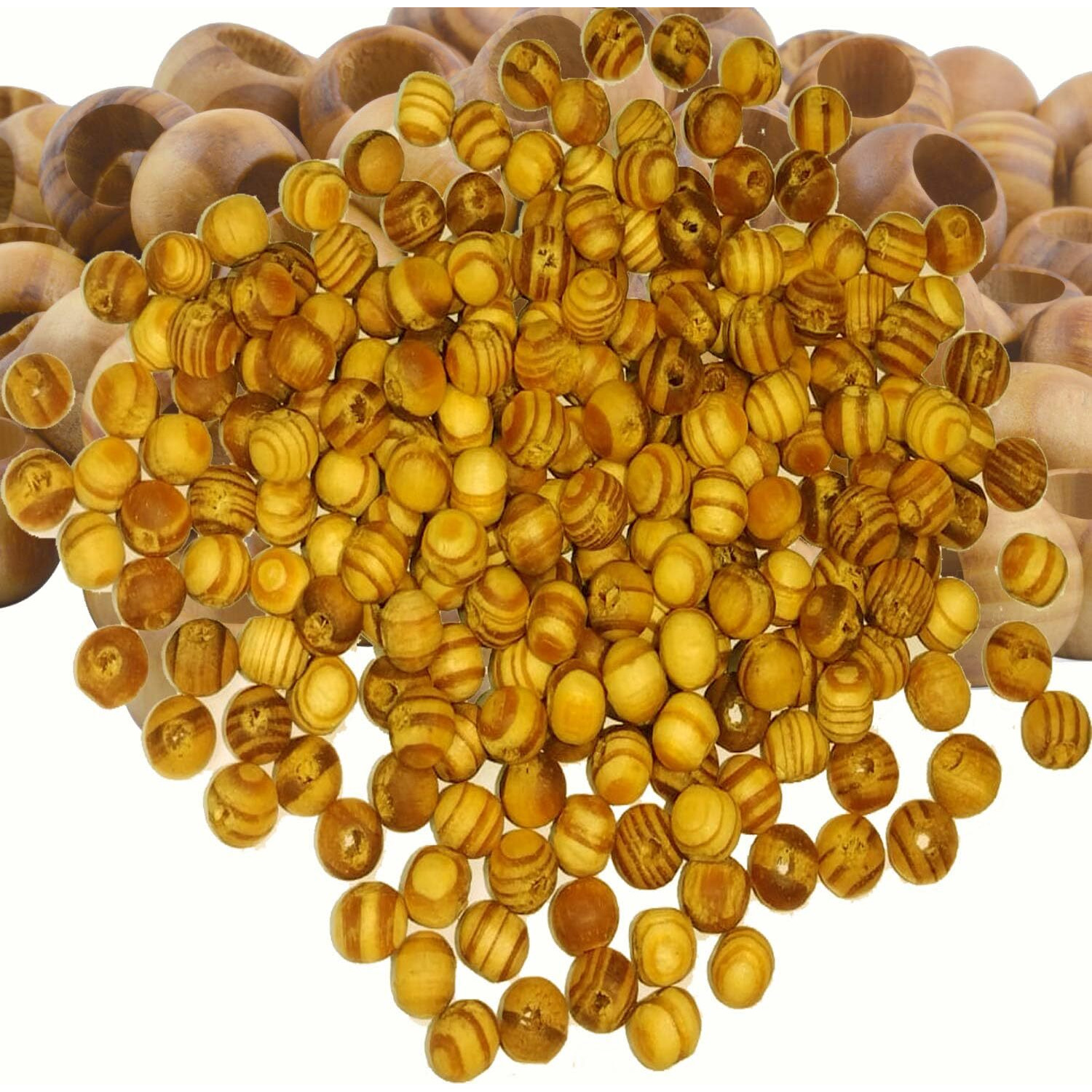 Diy Crafts 260, 8Mm Natural Wooden Beads, Diameter Round Loose Spacer Beads Large Hole Wooden Craft Beads With Beautiful Grain For Diy Handmade Decora (260)