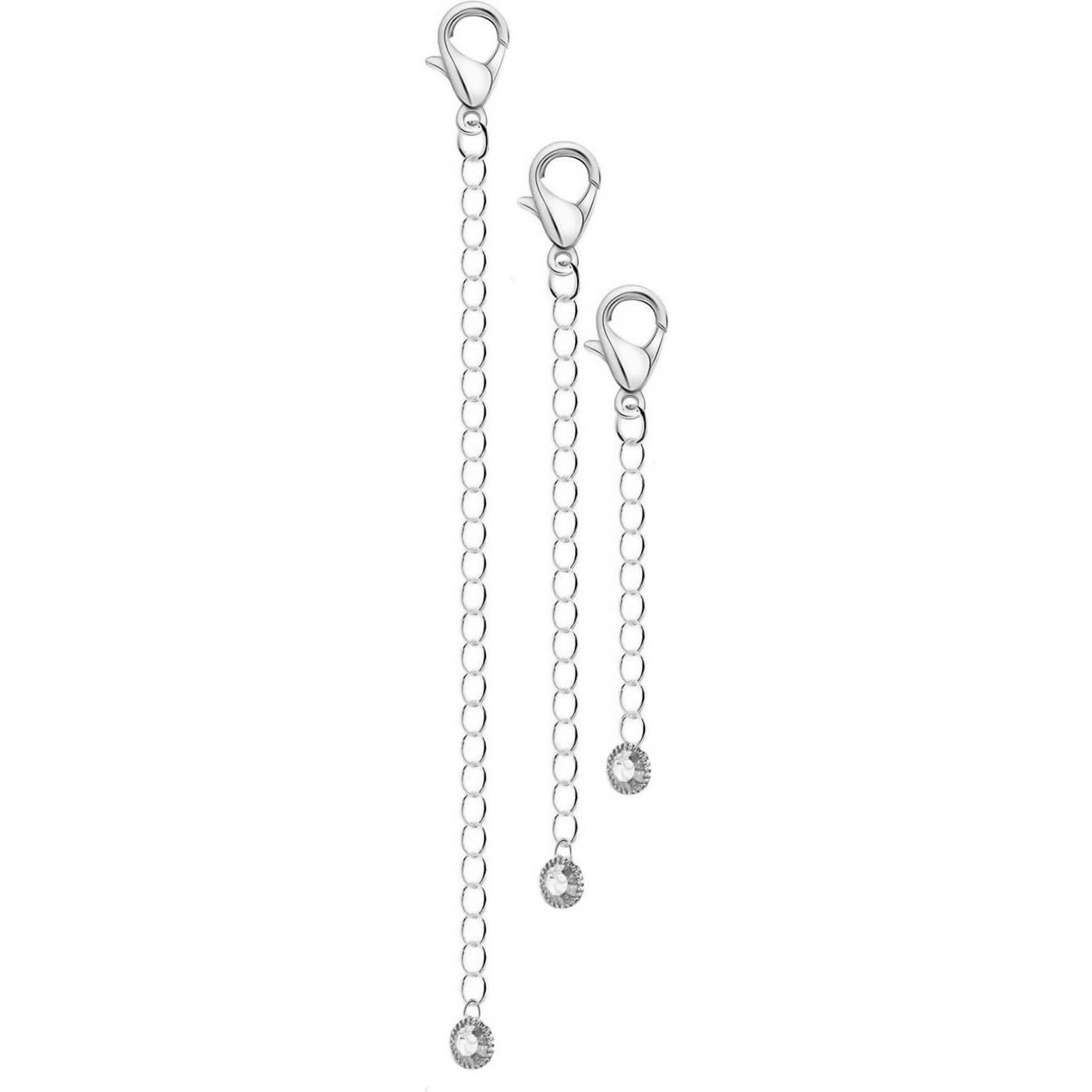 Vama Fashions Adjustable Jewellery Extender Chain Necklace Bracelet Payal Anklet Waist Belly Chain Removable Extension Chains For Jewelry Making (Silver Extension Chain)For Unisex Adult