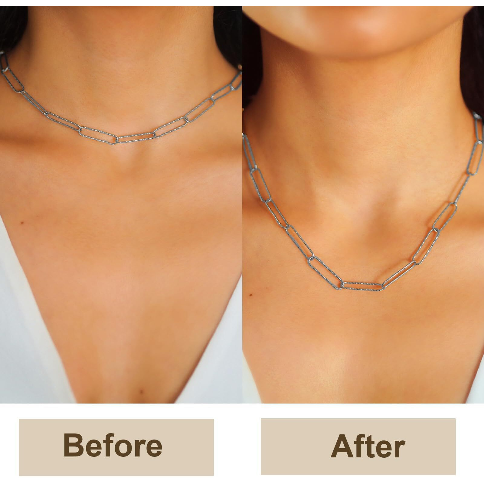 Vama Fashions Adjustable Jewellery Extender Chain Necklace Bracelet Payal Anklet Waist Belly Chain Removable Extension Chains For Jewelry Making (Silver Extension Chain)For Unisex Adult