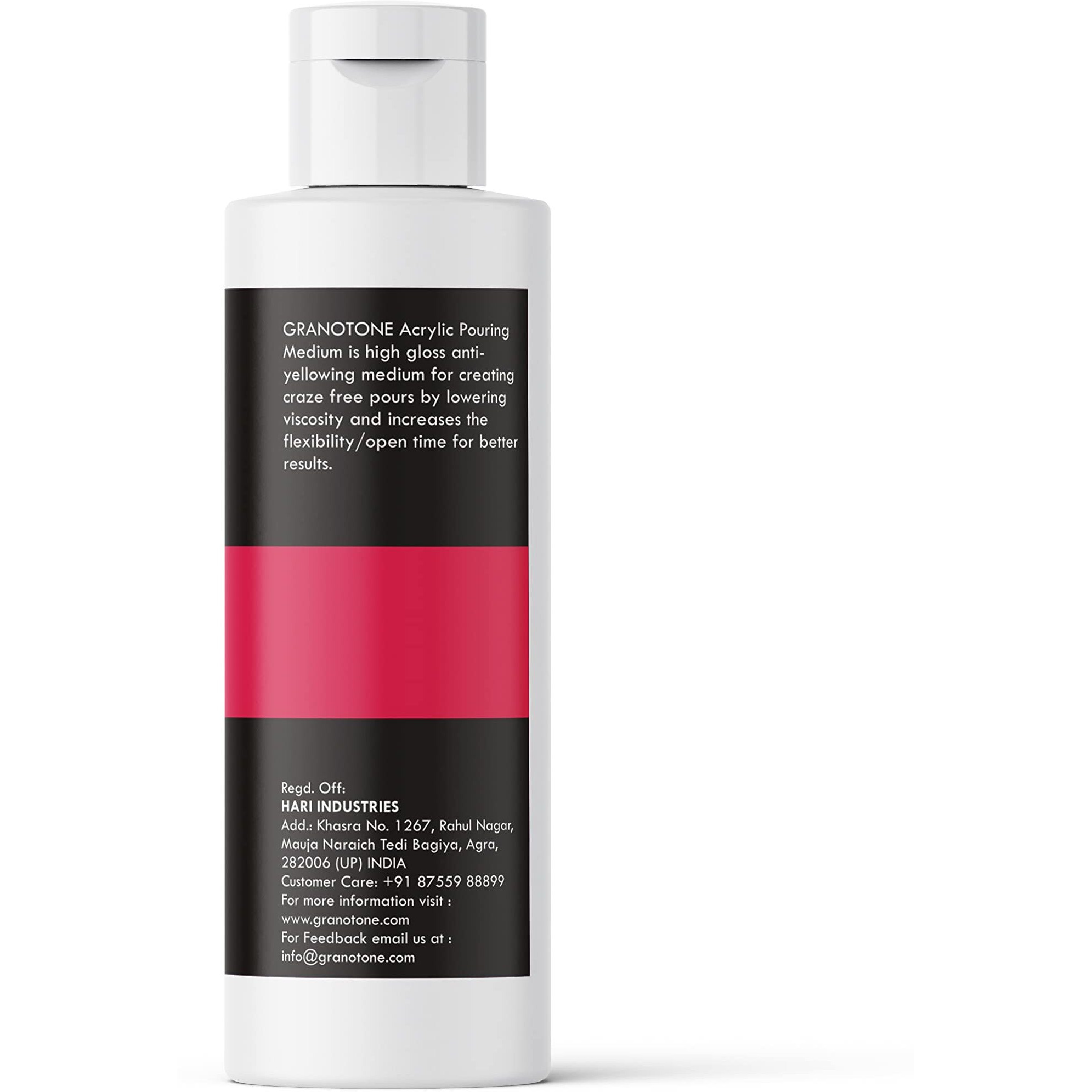 Granotone Acrylic Pouring Medium Anti Crazing & Non Yellowing Pouring Medium For Acrylic Painting High Gloss Medium For Acrylic Paints Increase Flow Non Toxic Formula For Pro Artists & Kid 200Ml