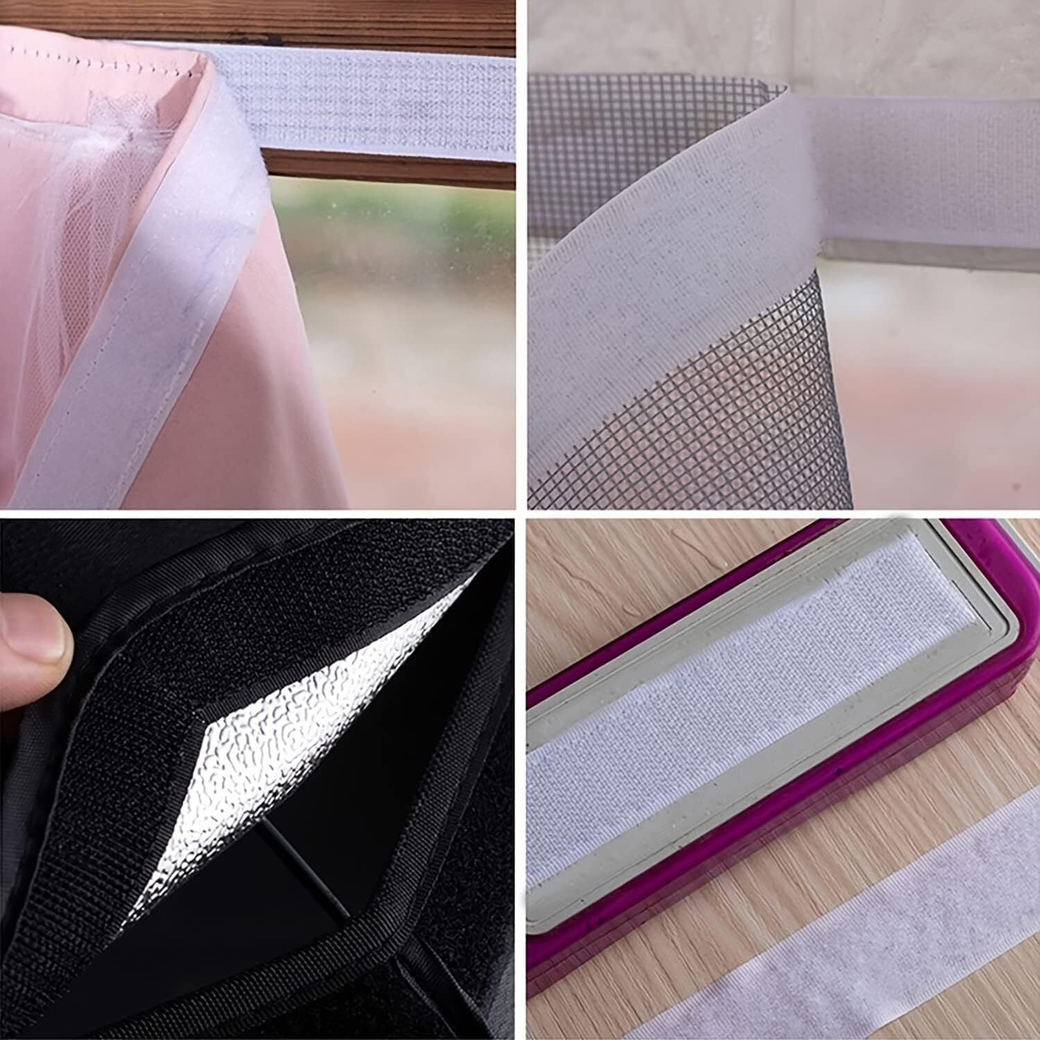 Droposale White Hook And Loop Velcro Strips With Adhesive Strong Back Fasteners Tape For Home Or Office Use Replaces Holes And Screws Pack Of (10)