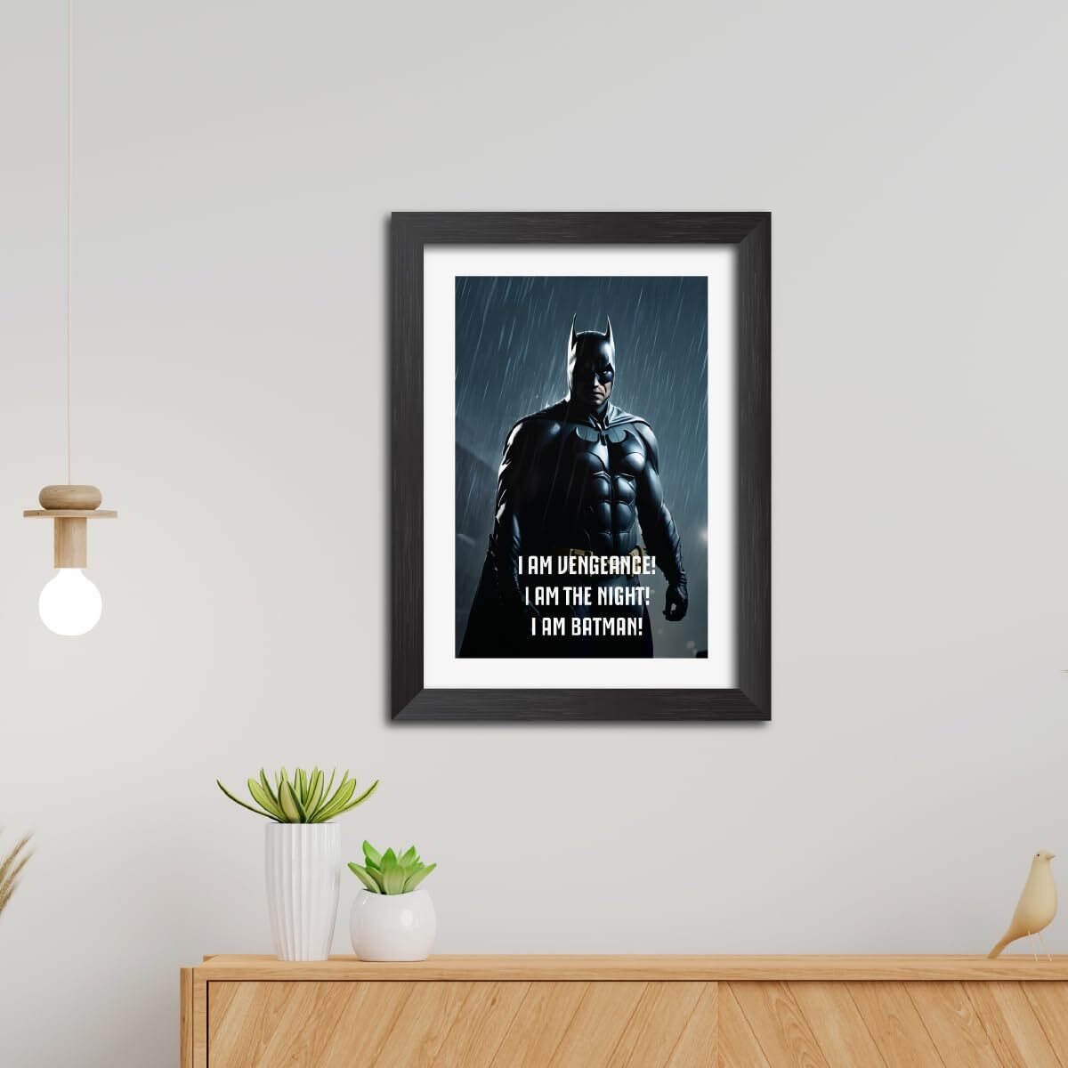 Tenorarts Batman Quotes Poster Frame Comics Laminated Photo Framed Painting With Matt Finish Black Frame (9Inches X 12Inches)