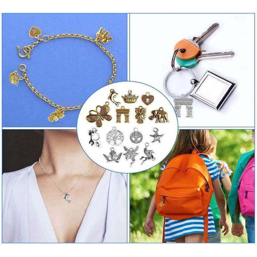 Diy Crafts 90 Pcs, Antique Silver Random Design, Wholesale Bulk Lots Jewelry Making Charms Mixed Smooth Tibetan Silver Metal Charms Pendants Diy For Necklac (90 Pcs, Antique Silver Random Design)