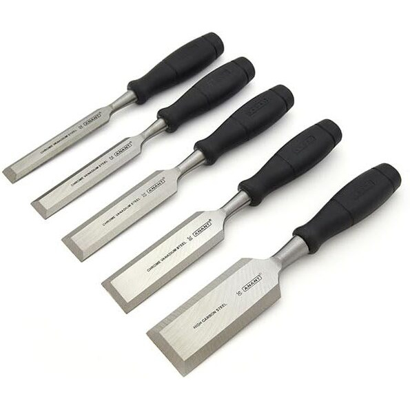 Aasons Anant 12,18,26,32 & 38Mm Bevelled Edge Wood Chisel Set Of 5Pcs For Home And Professional Use