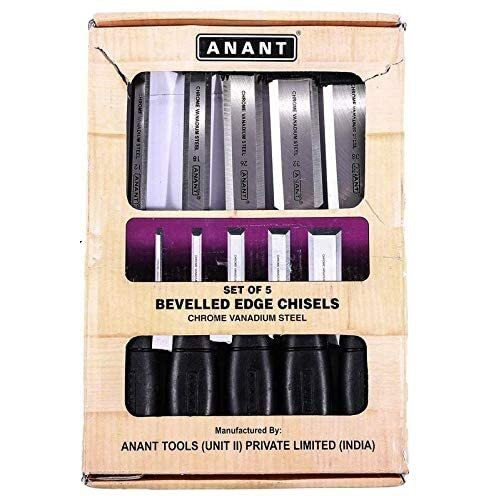 Aasons Anant 12,18,26,32 & 38Mm Bevelled Edge Wood Chisel Set Of 5Pcs For Home And Professional Use