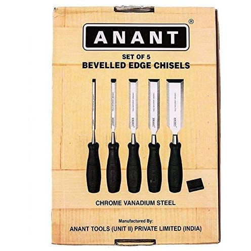Aasons Anant 12,18,26,32 & 38Mm Bevelled Edge Wood Chisel Set Of 5Pcs For Home And Professional Use