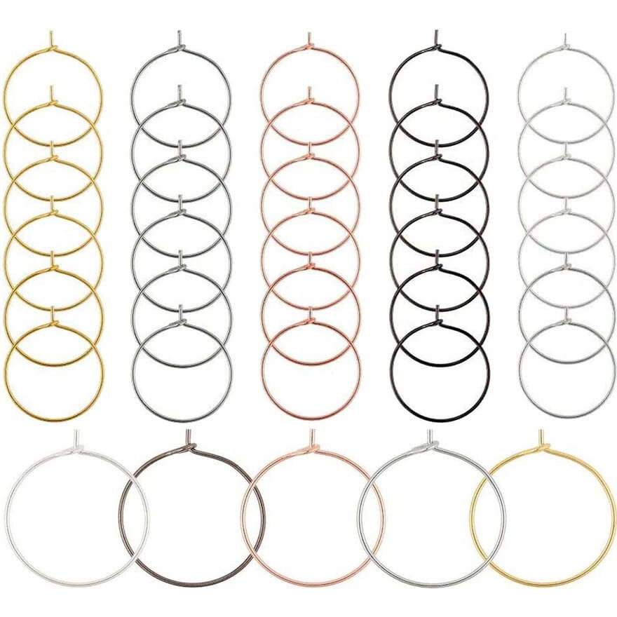 Diy Crafts 40 Pcs, 30Mm Nickel Big 16, Wine Charm Rings, Open Jump Ring, Beading Hoop For Wine Charms, Earrings Silver/Gold/Nickel/Mehandi For Make Noverly Or(40 Pcs, 30Mm Nickel Big 16)