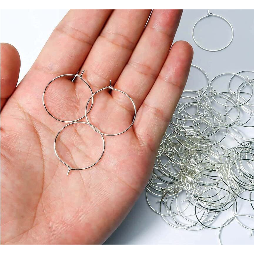 Diy Crafts 40 Pcs, 30Mm Nickel Big 16, Wine Charm Rings, Open Jump Ring, Beading Hoop For Wine Charms, Earrings Silver/Gold/Nickel/Mehandi For Make Noverly Or(40 Pcs, 30Mm Nickel Big 16)