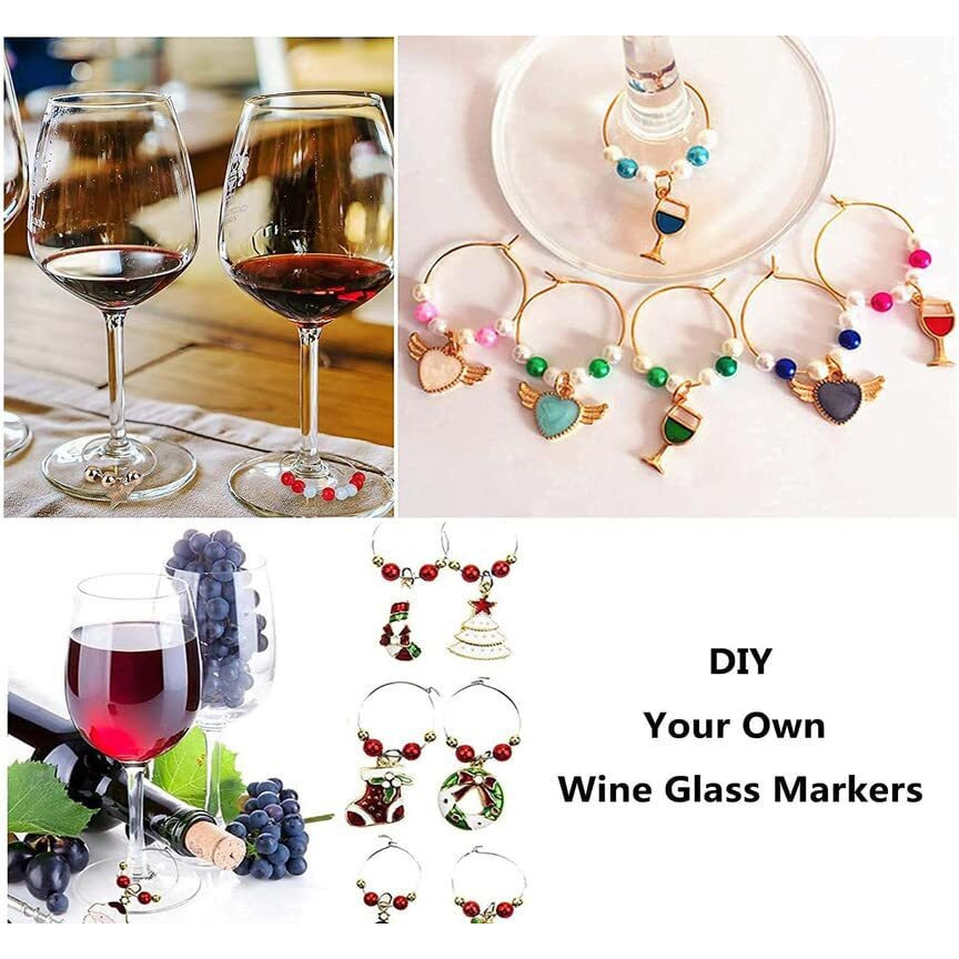 Diy Crafts 40 Pcs, 30Mm Nickel Big 16, Wine Charm Rings, Open Jump Ring, Beading Hoop For Wine Charms, Earrings Silver/Gold/Nickel/Mehandi For Make Noverly Or(40 Pcs, 30Mm Nickel Big 16)