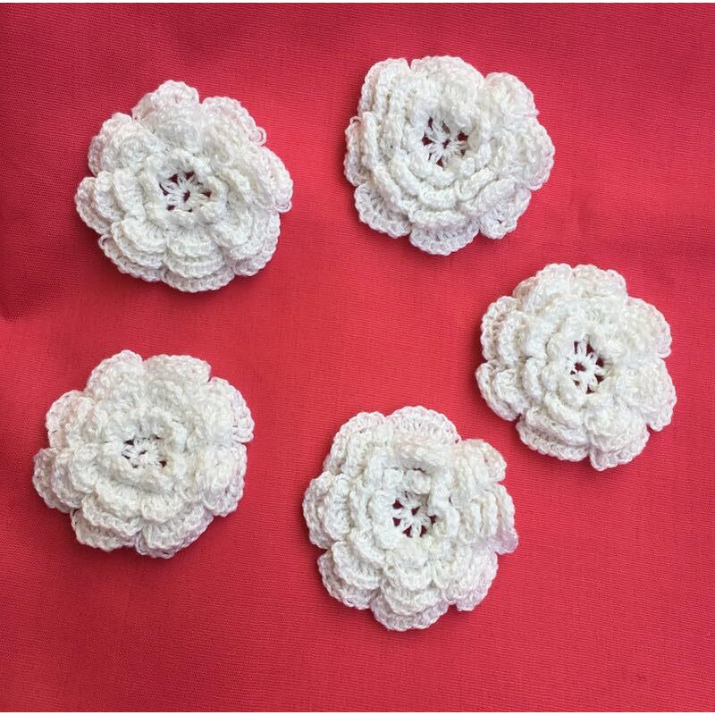 Sync White Crochet Patch Patches For Blouse 5 Cm Lace And Patches White Colour Floral Clothes 5 Pieces Dress Gowns Jackets Badges Kids Bags Dress Decoration Craft Sew Crochet Patches Multiple Layers