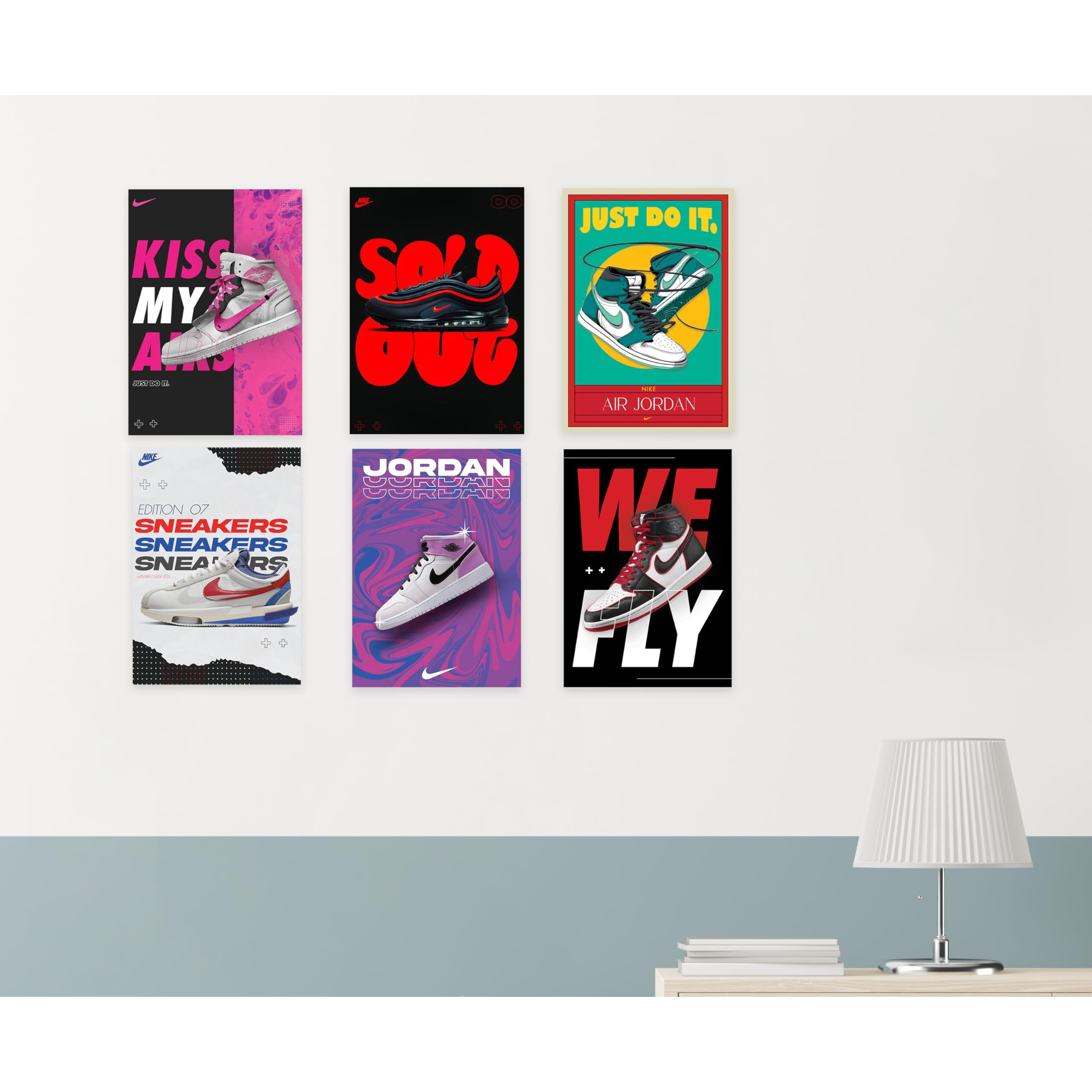 Live Mad Live Crazy (Lmlc) Sneaker Vertical Wall Paper Poster Pack - Set Of 6, A4 Size, 9X12 Inch Unframed Art Prints - Home, Bedroom, Living Room & Decor - Aesthetic, Matt Finish