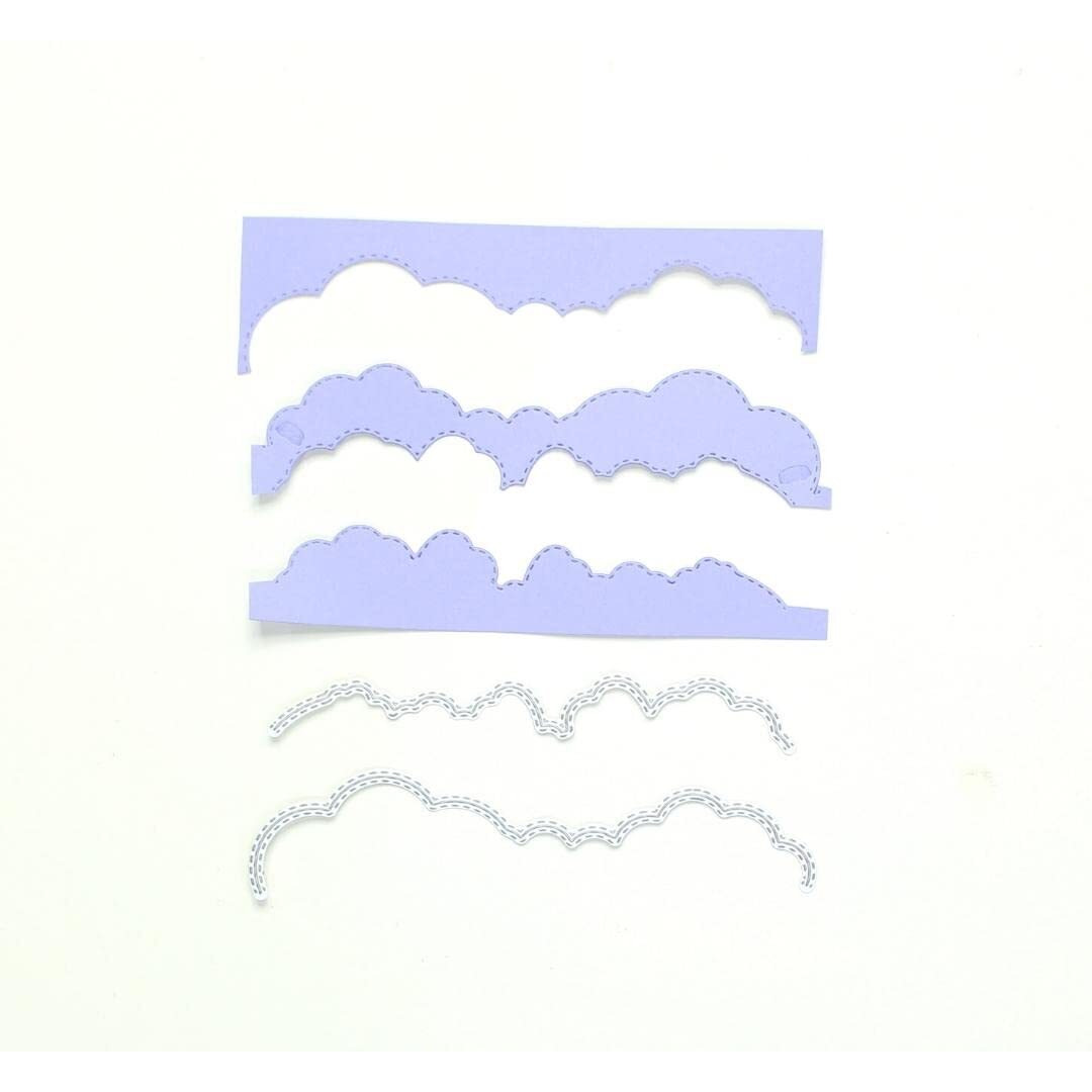 Craftangles Steel Dies - Stitched Clouds (Set Of 2 Dies)