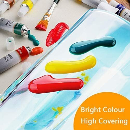 Parssufy Multicolored Glass Color Starter Set For Painting On Glass Bottles Windows Doors Mirror Pack Of (12 Colors X 12 Ml)