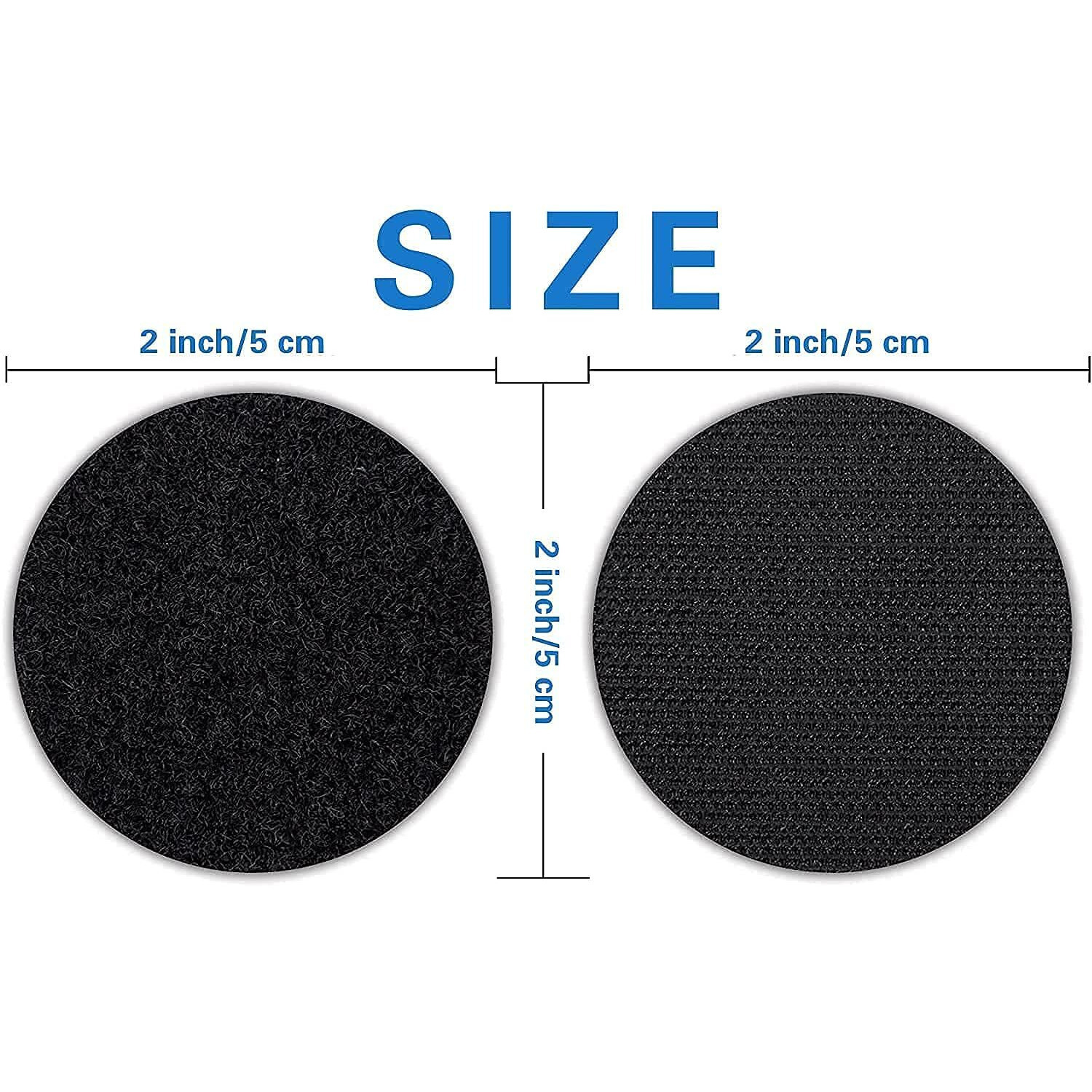 Lupinez Round Velcro Tape Dots, Multipurpose Self Adhesive Double Sided Anti Curling Interlocking Hook Tape Stickers For Carpets Mats Rugs Bed Sheets Pillows Sofa Mattress Couch Blankets (Pack Of 10)