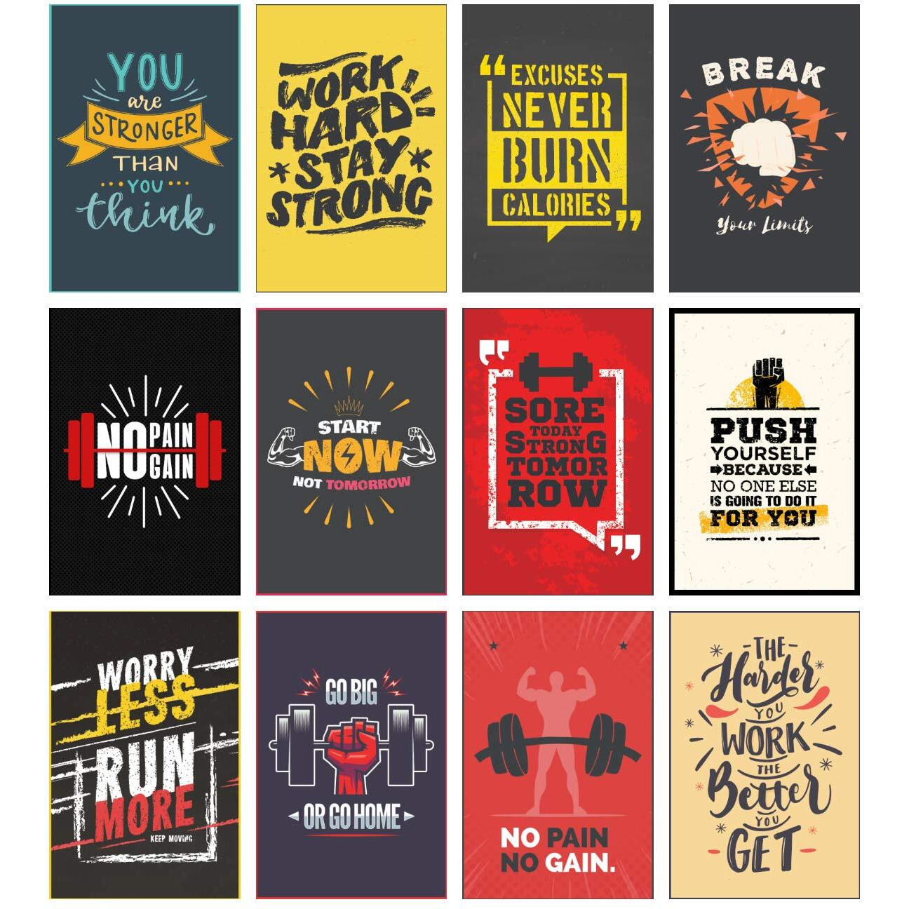 Manial Paper Quote Wall Poster Typography (Multicolor, 12 X 18 Inch) -Pack Of 12