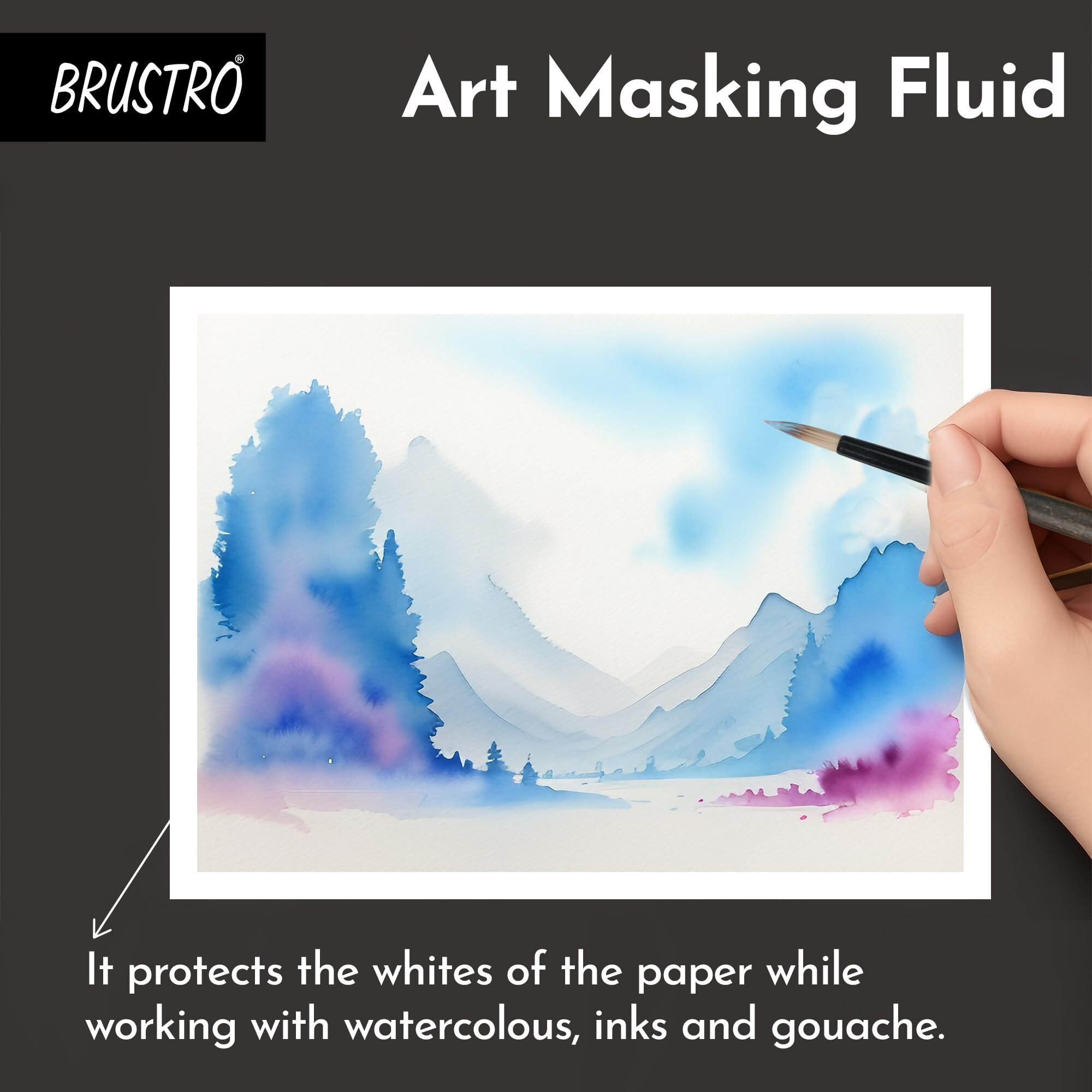 Brustro Professional Art Masking Fluid | 100Ml (75Ml + 25Ml) | Art Watercolour Tape, Ideal For Artists, Students, Working With Watercolor, Ink, Paint, Gouche Colours.