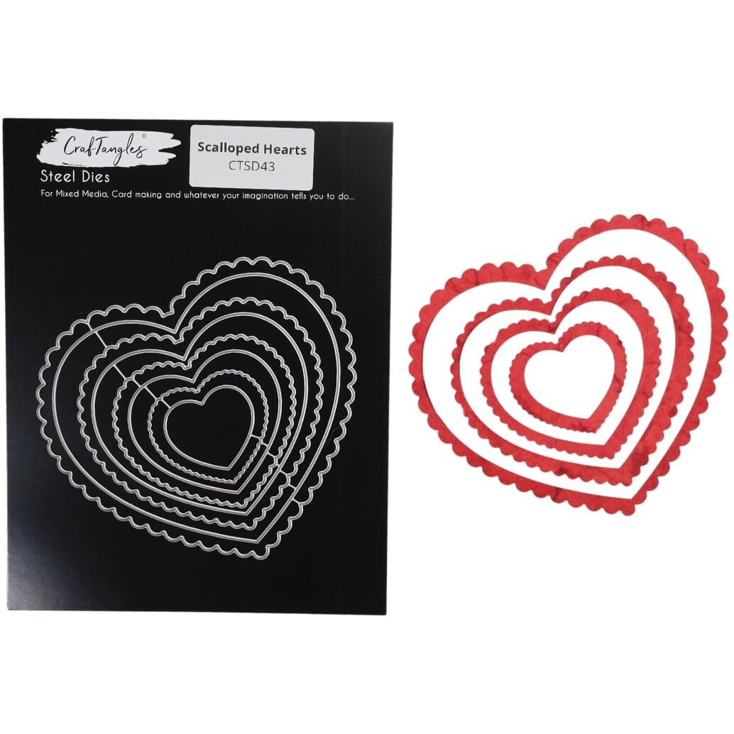 Craftangles Steel Dies - Scalloped Hearts (Set Of 8 Dies)