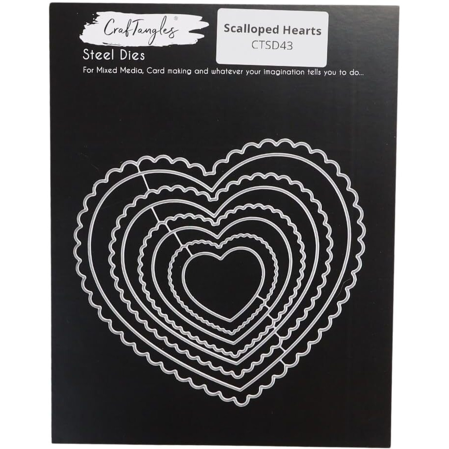 Craftangles Steel Dies - Scalloped Hearts (Set Of 8 Dies)
