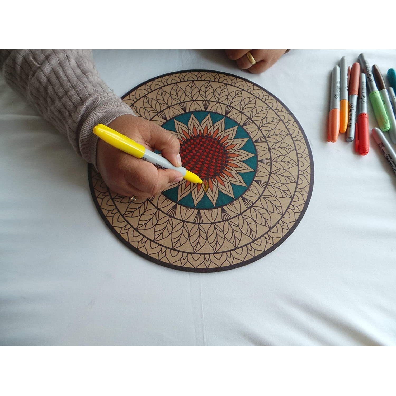 Asmi Collecions Beautiful Ladies Welcome Premarked Blank Mdf Wooden Base Cutouts For Diy Craft Work, Home Decoration (10 Inch)