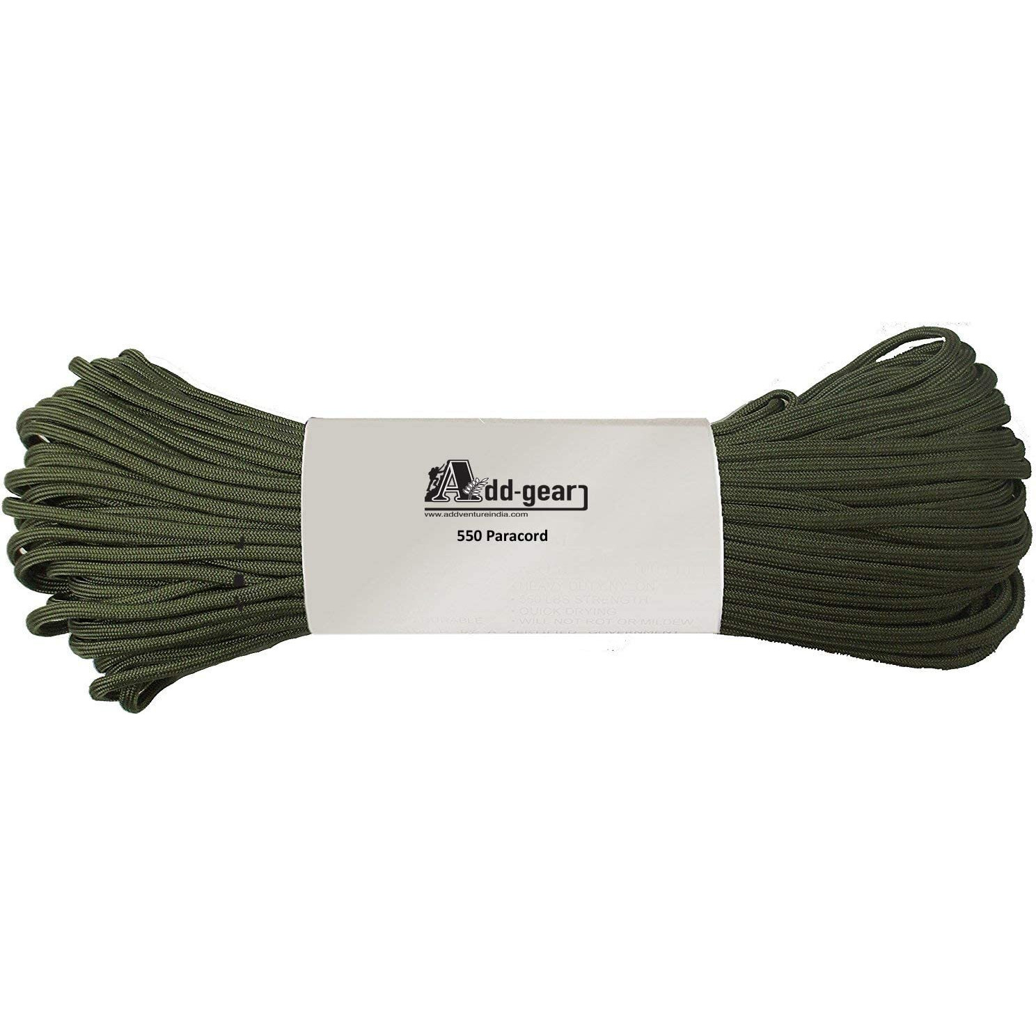 Add Gear 7 Strand Military Grade 100% Nylon 4Mm Diameter Parachute Paracord Rope - Olive