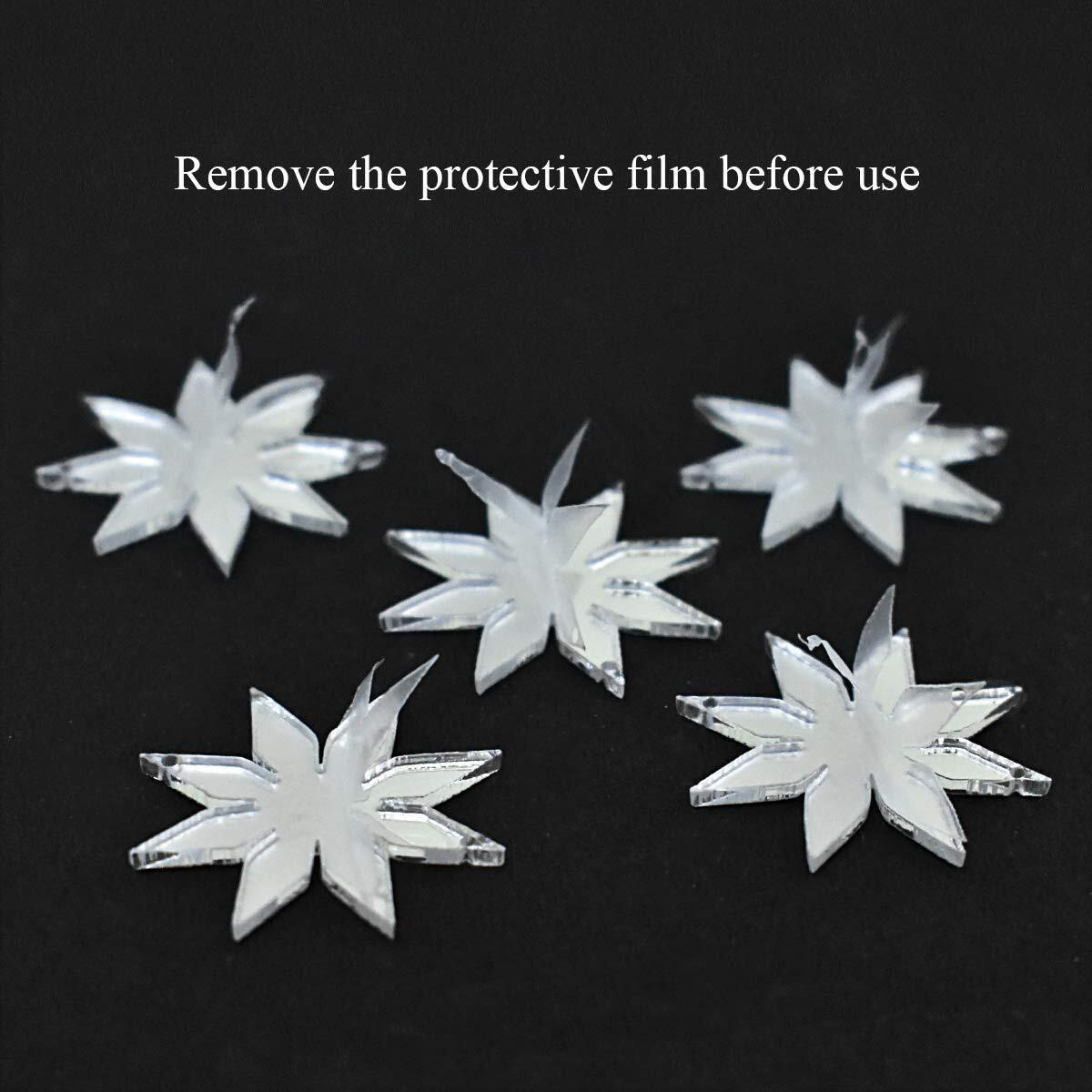 Embroiderymaterial Flower Shape Acrylic Mirror For Embroidery And Craft Purpose (Silver), 25 Pieces