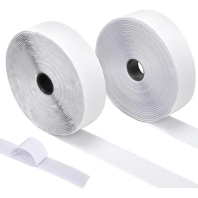 Sulsha Enterprise Self Adhesive Hook Tape & Self Adhesive Loop Tape For Stationary, Pictures, Tools, Household Purposes, Schools And Office (10M X 25Mm Hook & Loop Tape, White Color)