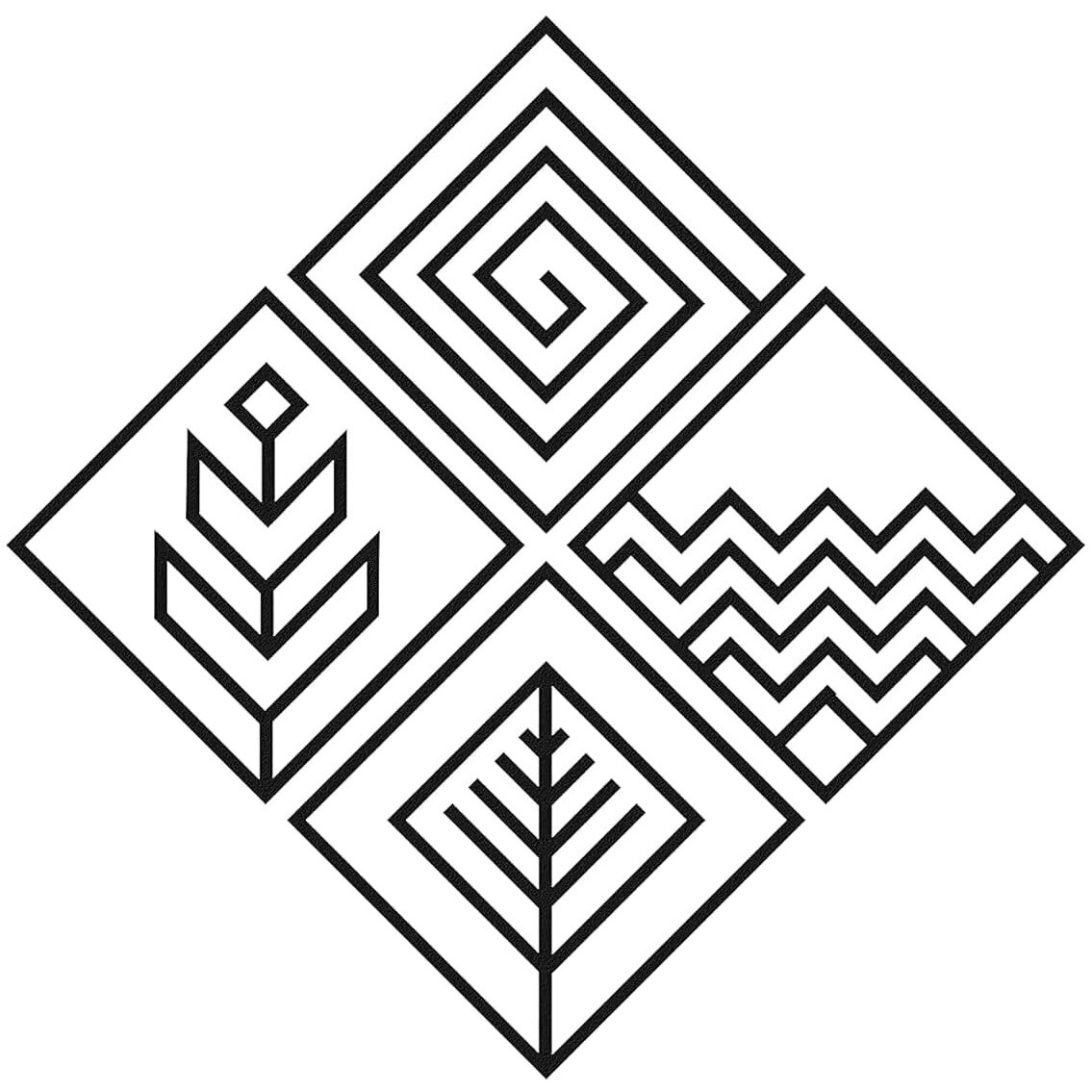 My Dream Carts Black Four Elements Wooden Wall Art, Home Decor Items (Each 30X30 Cm) (Set Of 4 Piece)