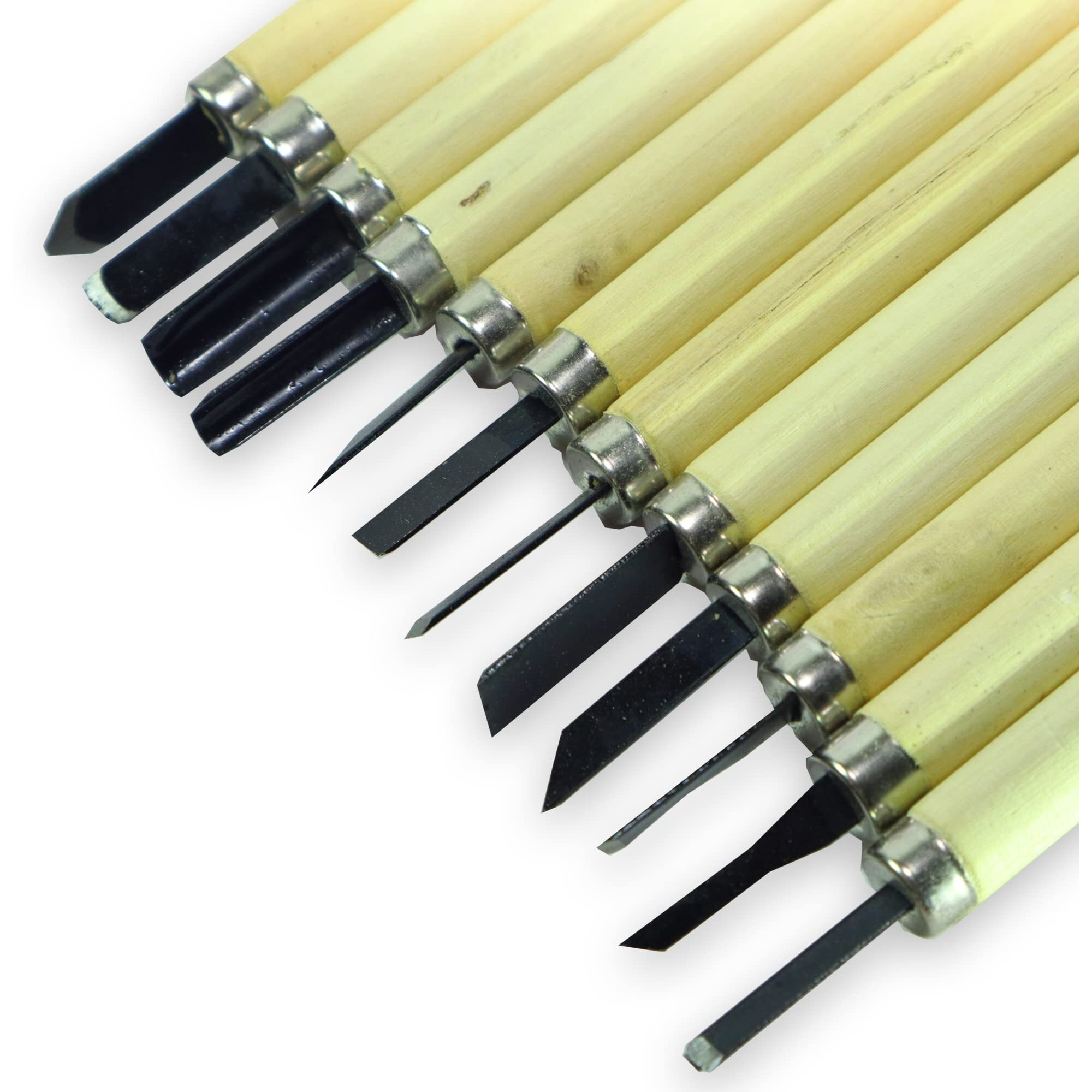 Artright 12-Piece Wood Carving Chisel Set  Professional-Grade Cr-V 60 Steel Blades For Beginners And Experts