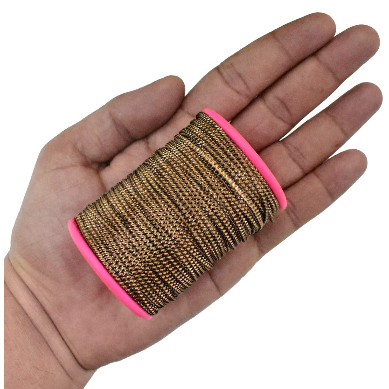 Embroiderymaterial Embossed Metal Thread For Craft, Embroidery And Jewellery Making 1Roll (Antique Gold Diamond)