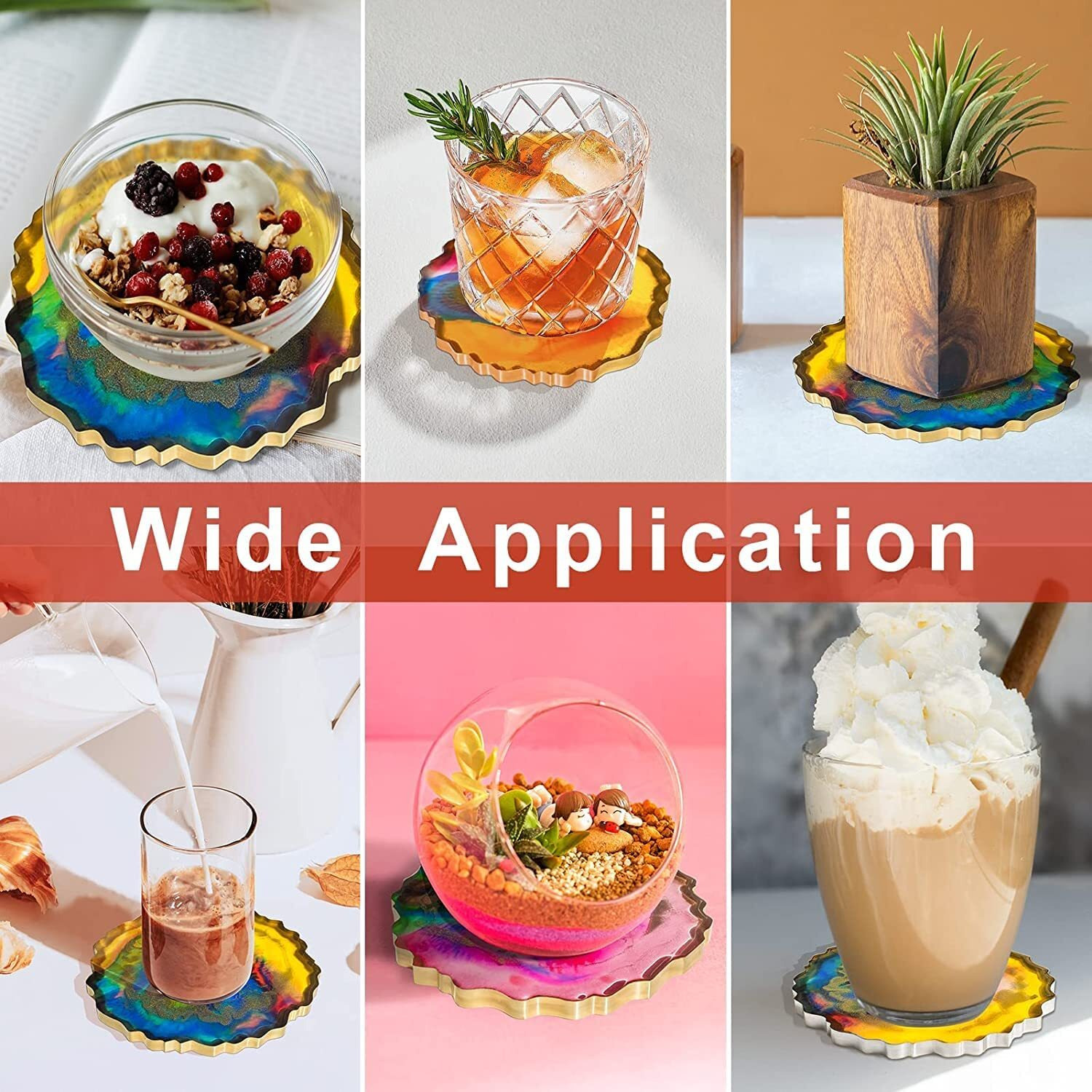 House Hatch Resin Art Silicone Casting Mould Epoxy Mold Silicone Coaster Molds For Making Resin Geode,Agate Slice Coasters,Cup Mats,Home Decoration,Making Jewellery (5Inch Size) 1Pc