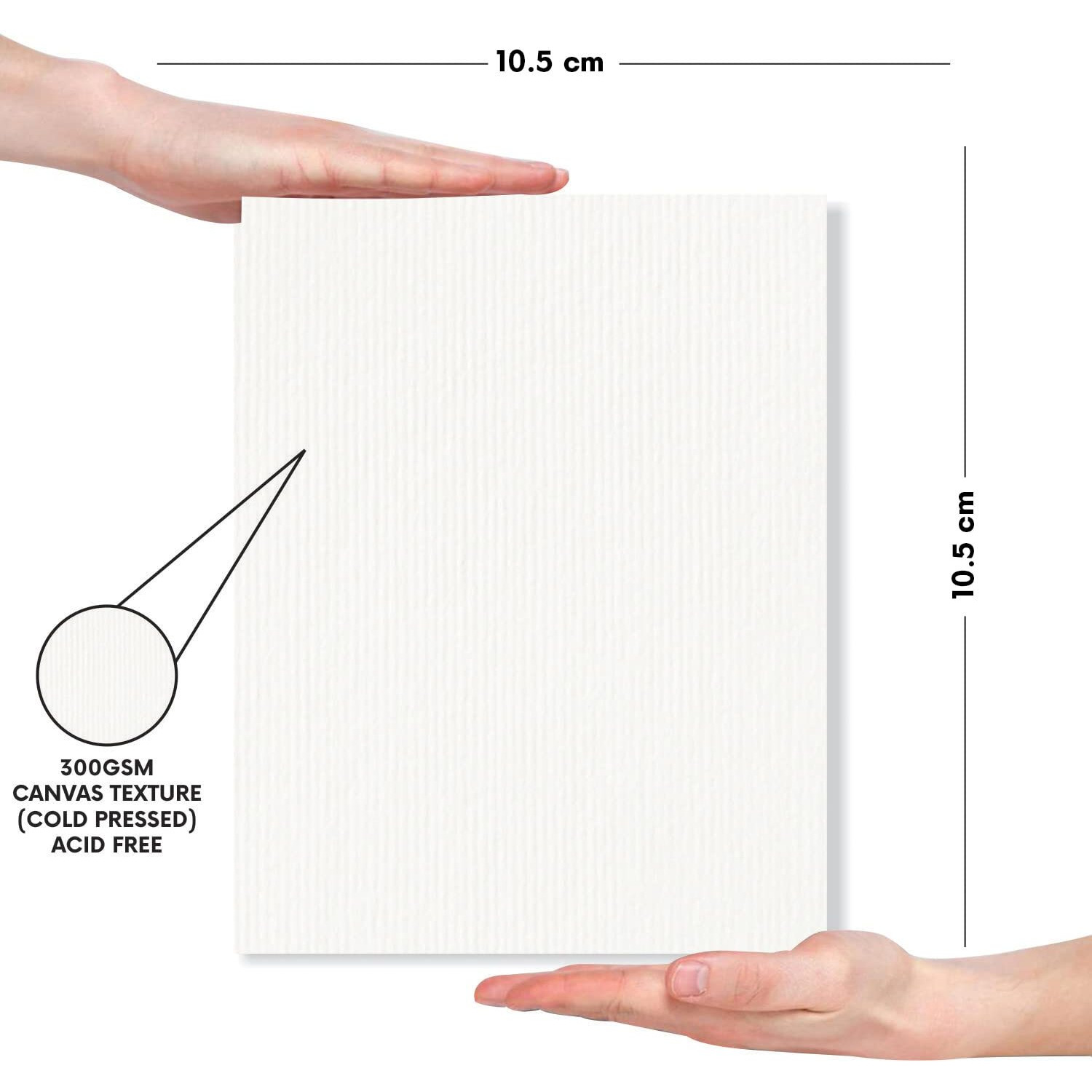 Zen Sangam Artists Square Acrylics Glued Sketch Paper Pad - 300Gsm, Cold Pressed, (24 Sheets) - Canvas Texture Surface (10.5Cm X 10.5Cm) For Acrylics,Tempera,Poster Paint,Heavy-Body Paints,Oil Paints