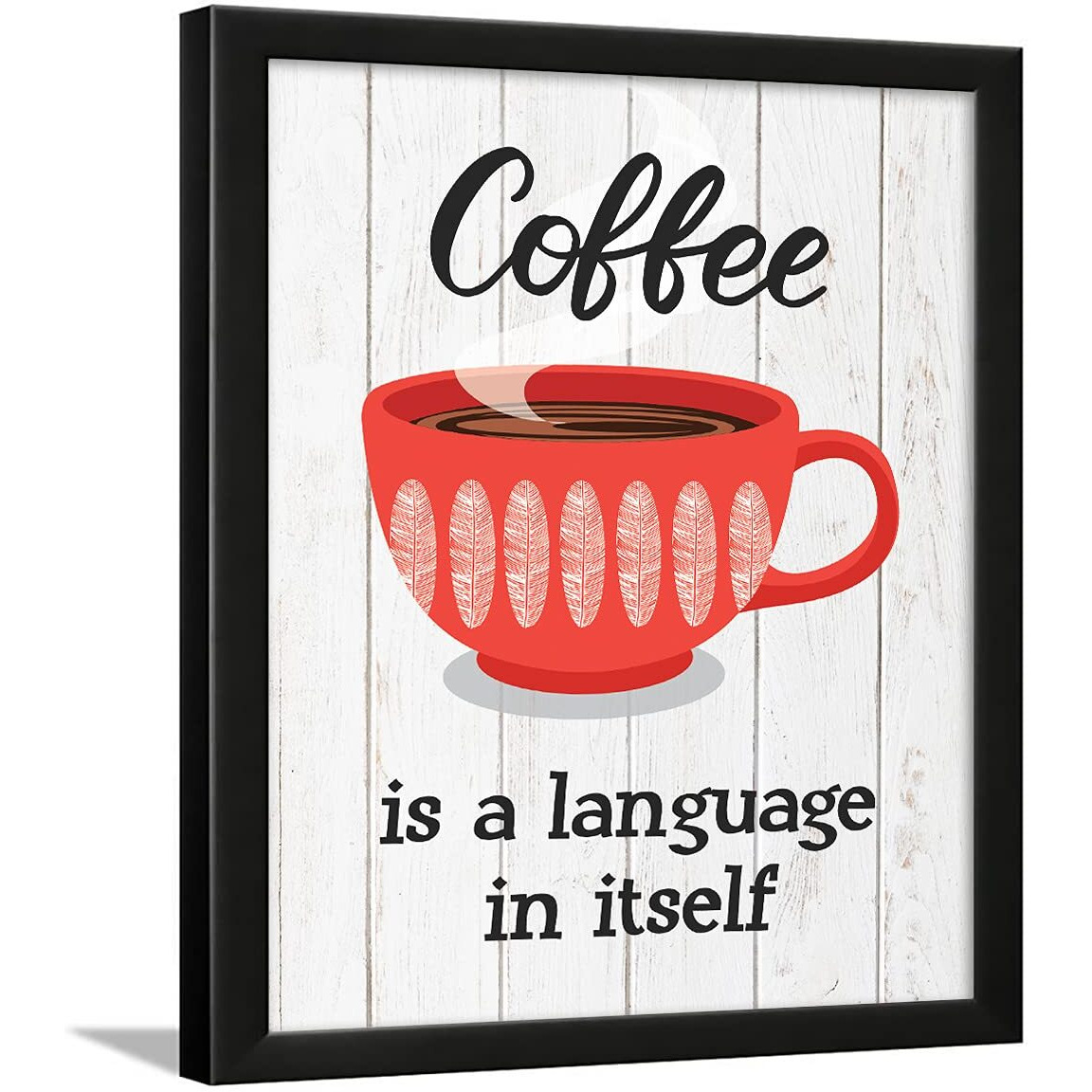 Chaka Chaundh - Coffee Quotes Wall Frames - Kitchen Quotes Wall Frames Decor - Food Quotes Frames For Home & Cafe - Quotes Wall Frames For Dining Room - Coffee Posters For Wall With Frame - (13.6 X 10.6 Inches)