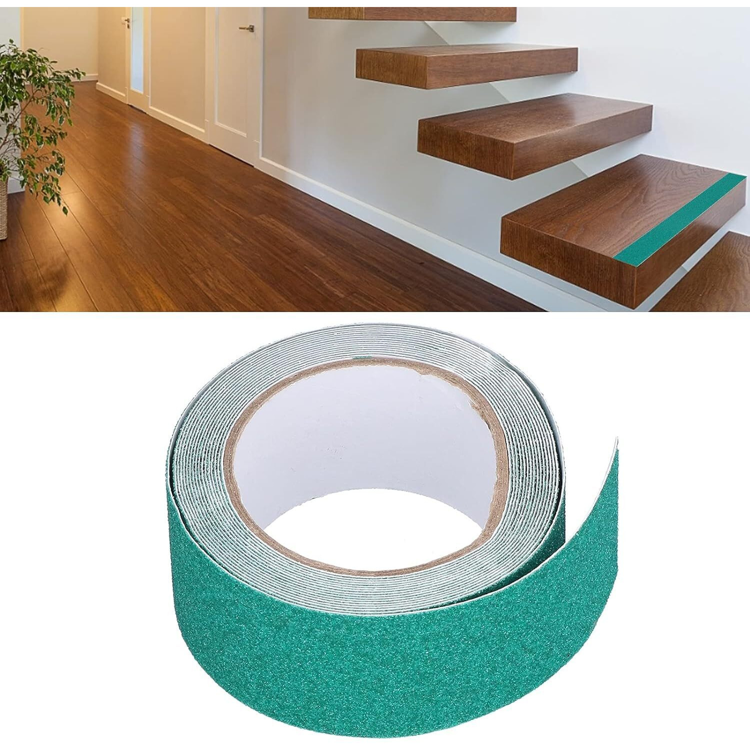Toxen Anti Slip Tape Grip Traction Outdoor And Indoors Stair Treads, Non Skid Safety Non Slip Pad, Strong Grip Abrasive For Stairs, Steps, Floors, Ramps, Skateboard (Green)