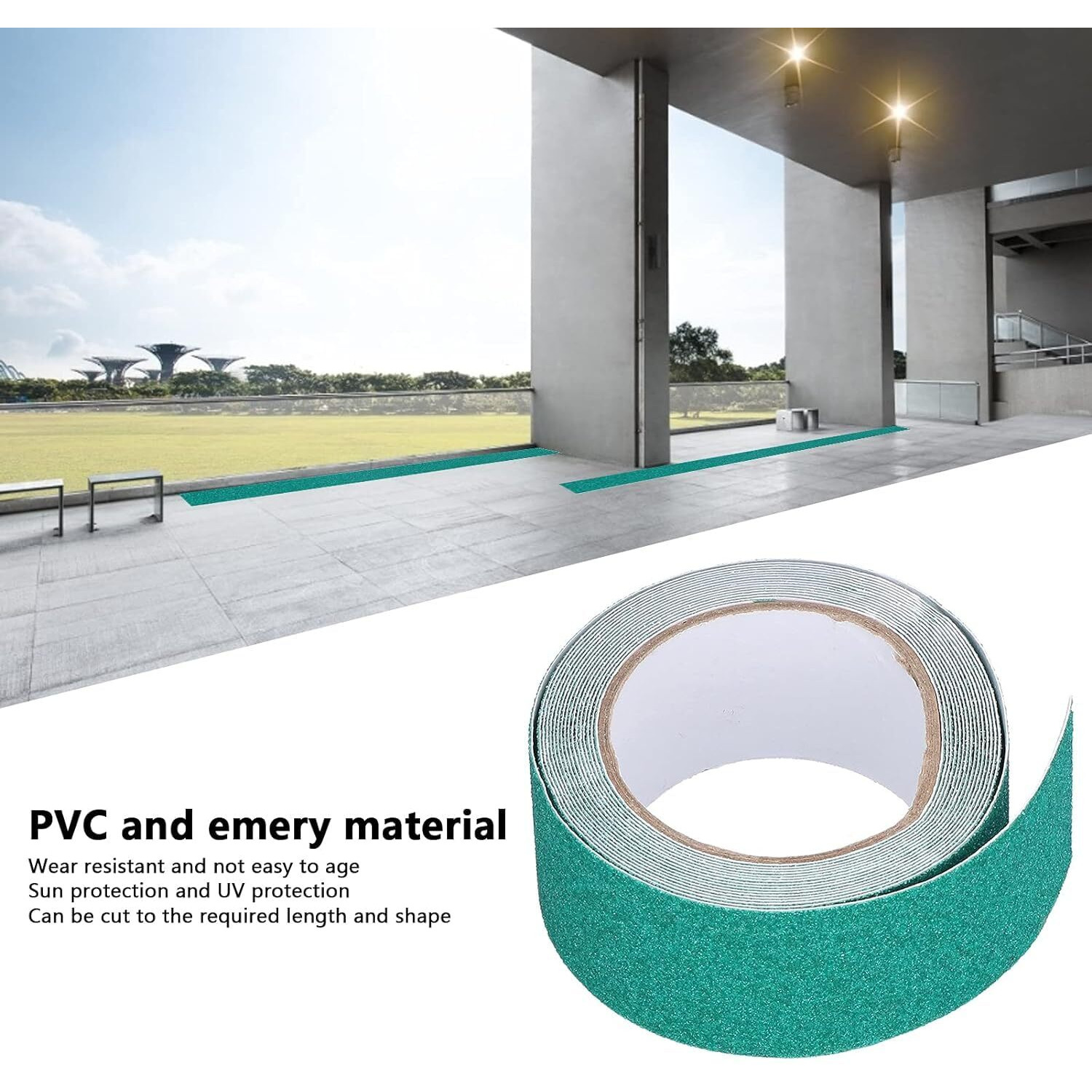 Toxen Anti Slip Tape Grip Traction Outdoor And Indoors Stair Treads, Non Skid Safety Non Slip Pad, Strong Grip Abrasive For Stairs, Steps, Floors, Ramps, Skateboard (Green)