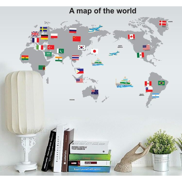 Jaamso Royals World Map Wall Decor, World Map For Wall, World Map Wall Sticker, World Map Poster, World Map Wall, Wall Map, Wall World Map (50 Cm X 70 Cm)