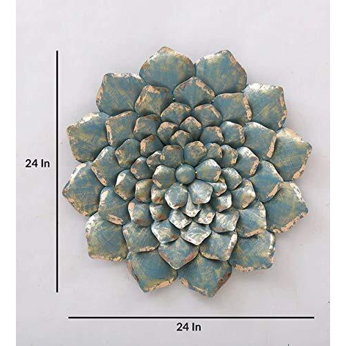 World Decor Dahila Flower Wall Decor (Grey, 24 * 02 * 24 In)