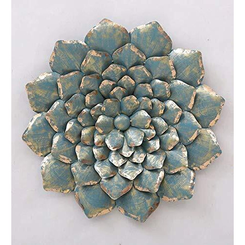 World Decor Dahila Flower Wall Decor (Grey, 24 * 02 * 24 In)