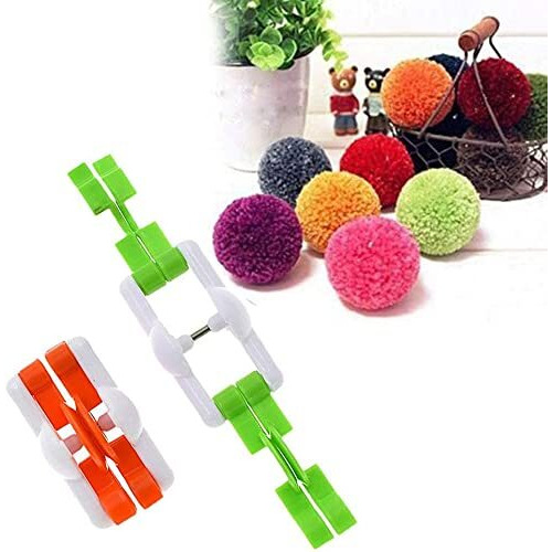 Jern 2 Piece Mini Pom Pom Maker Fluff Ball Weaver Knitting Loom Diy Tool 20Mm 25Mm