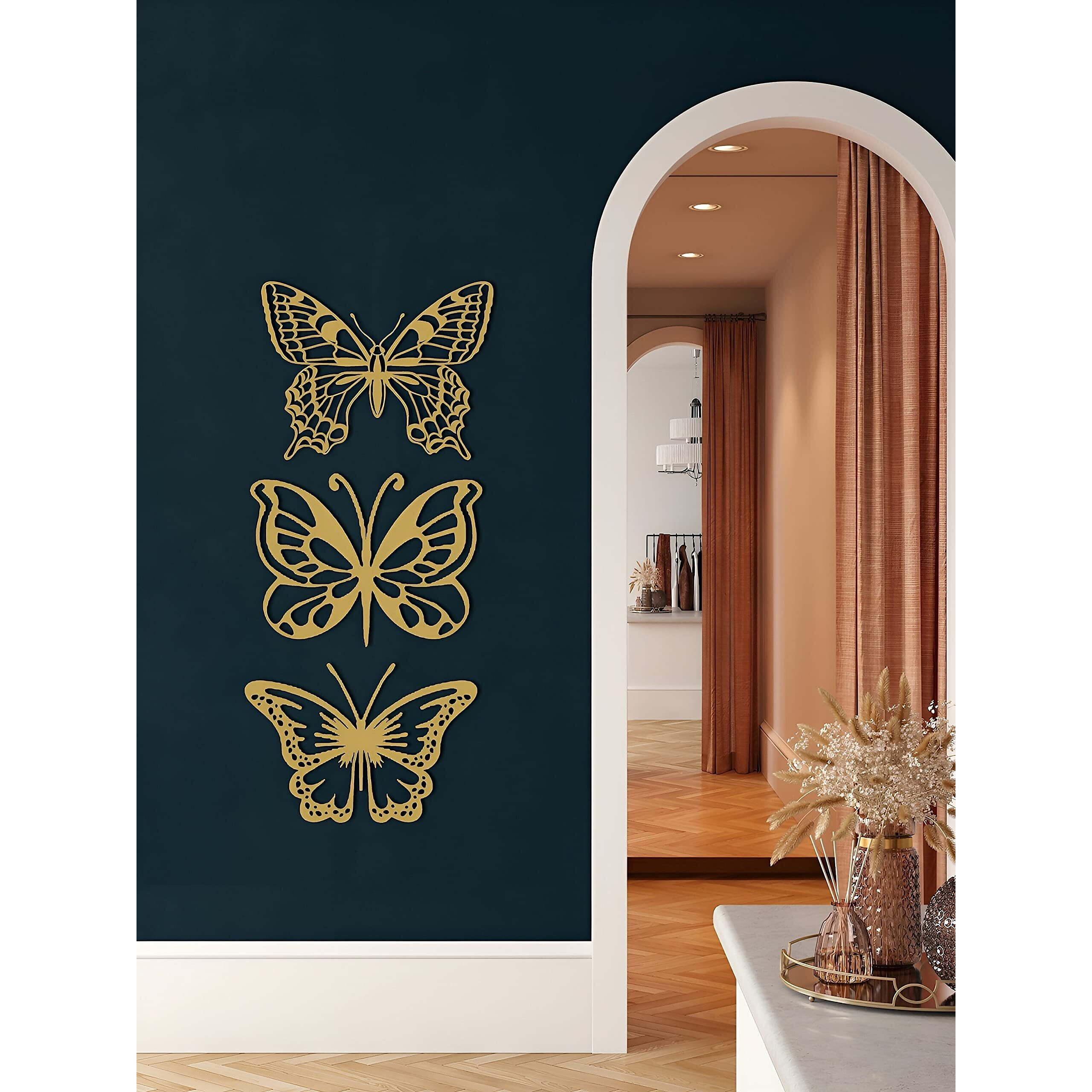 Elk Butterfly Wall Decor Wooden Wall Sticker Wall Hanging Decoratives Home Decor Wall Art For Bedroom Living Room Outdoor Decor Balcony Office Gift