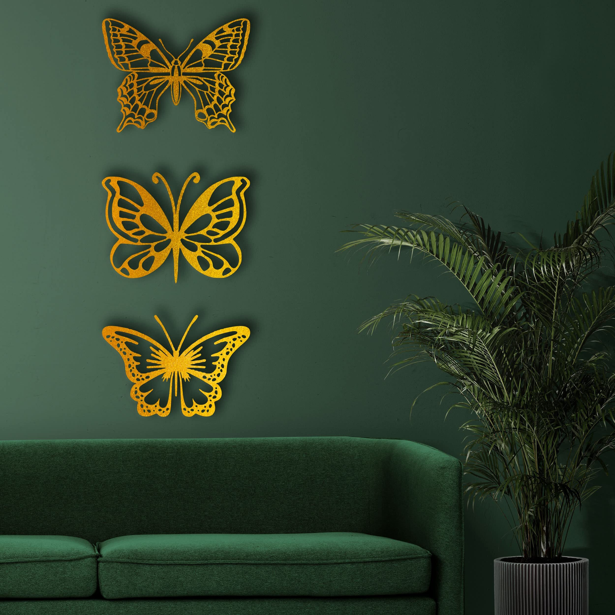 Elk Butterfly Wall Decor Wooden Wall Sticker Wall Hanging Decoratives Home Decor Wall Art For Bedroom Living Room Outdoor Decor Balcony Office Gift